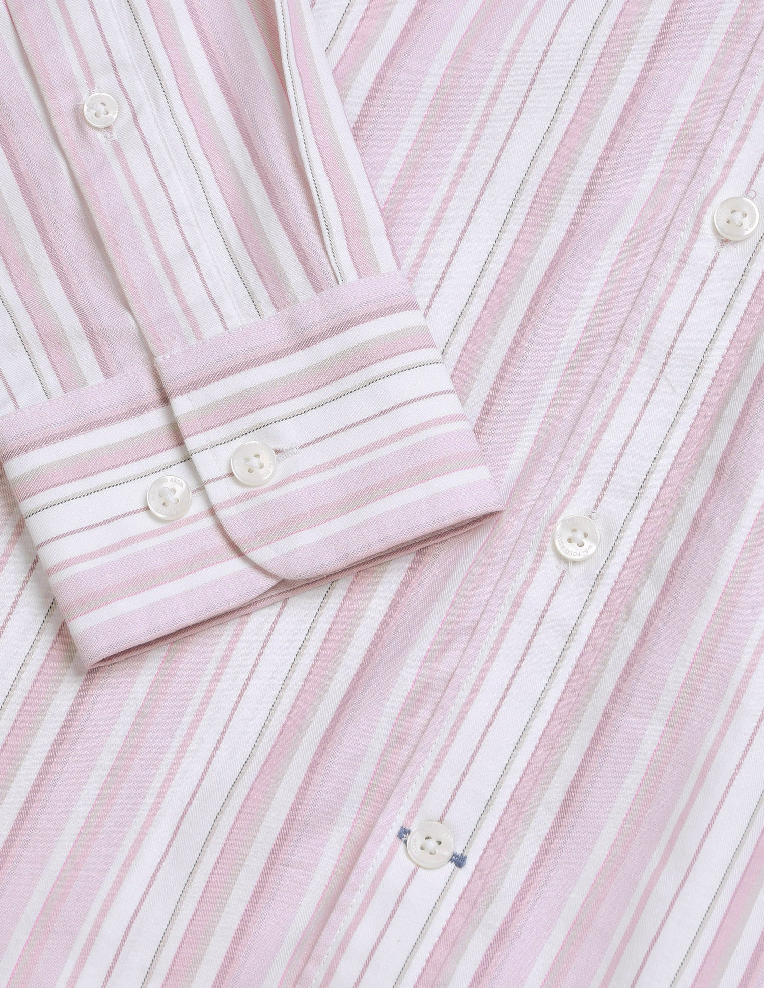 Vertical Striped Twill Shirt Light Pink - U.S. Polo Assn. India | Large