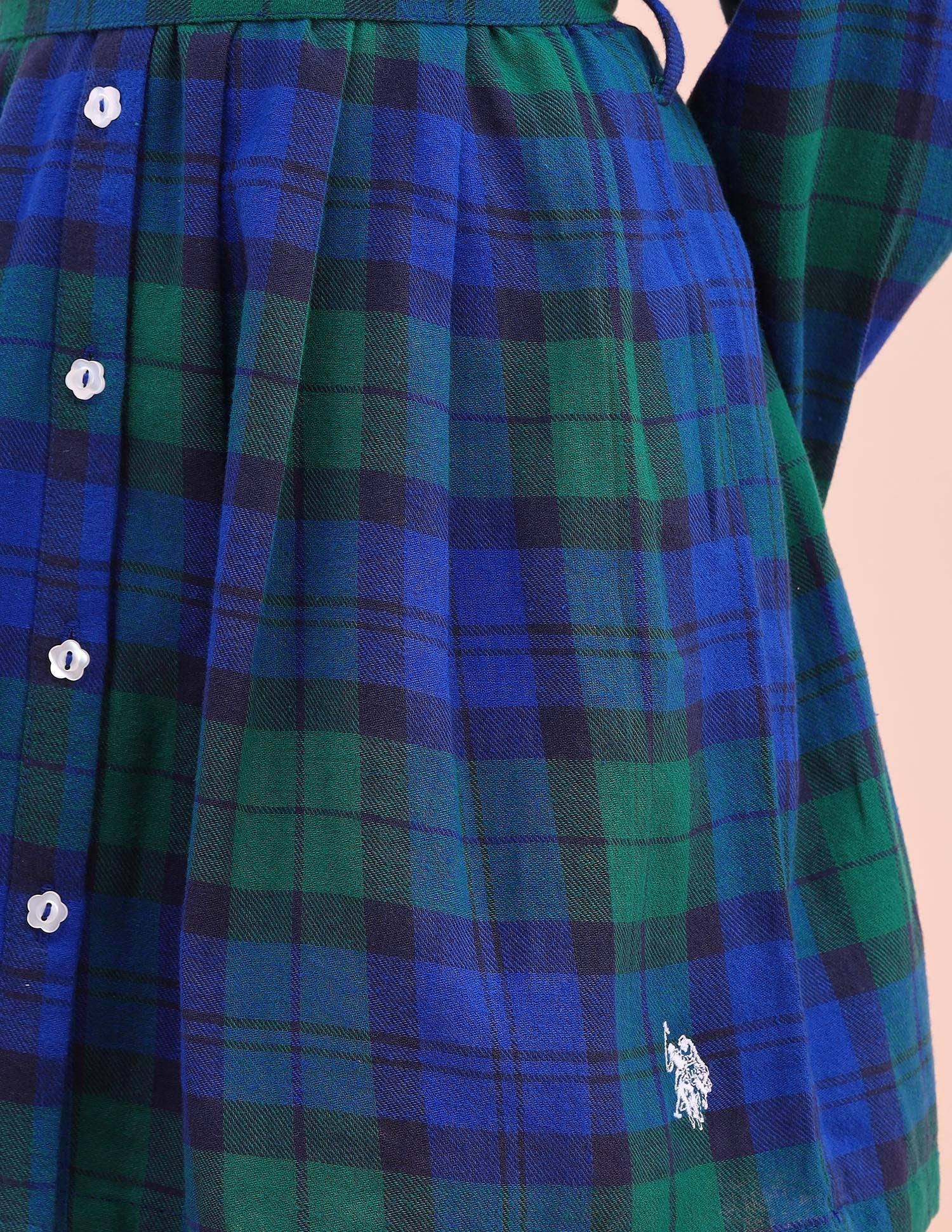 Girls Checked Shirt Dress Multicolour - U.S. POLO ASSN. | Large