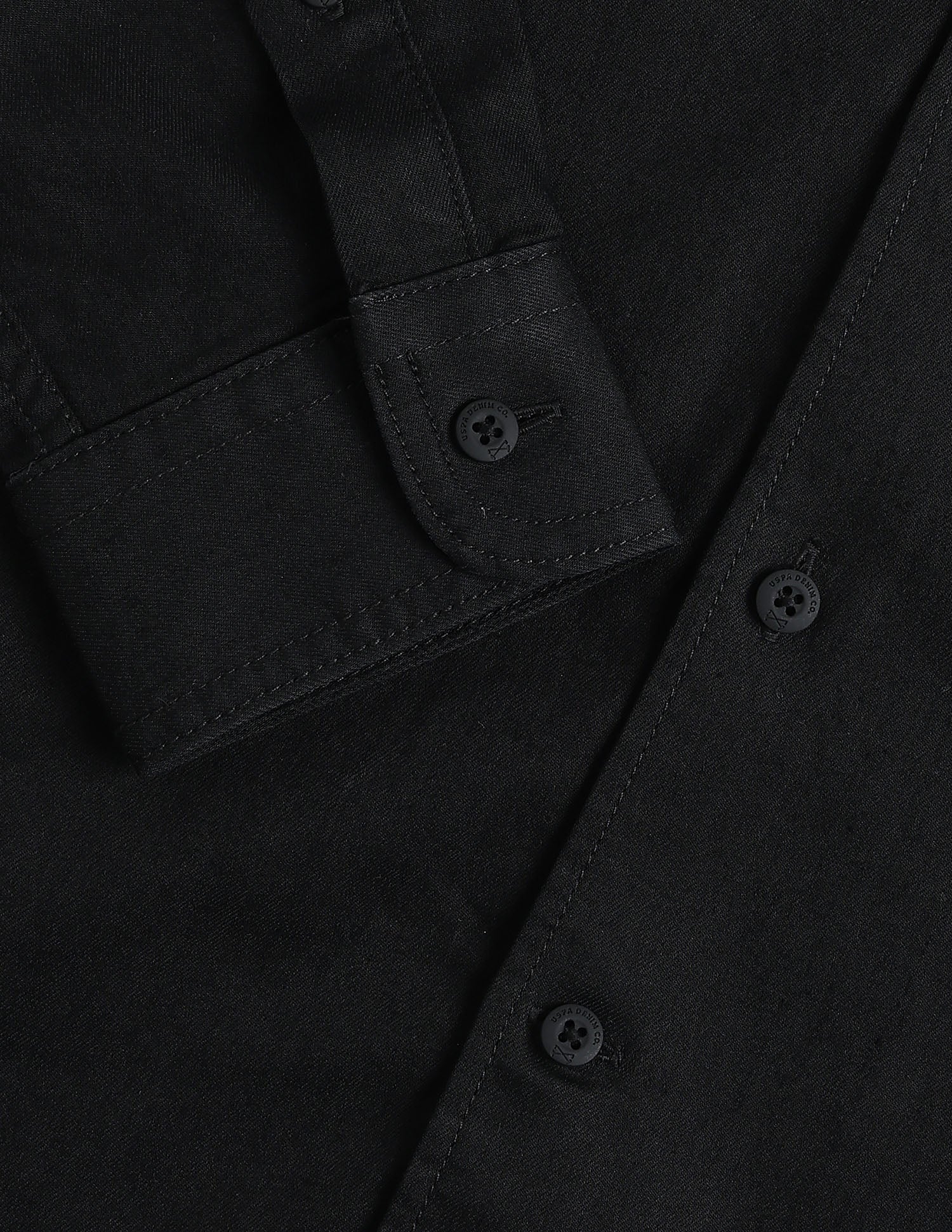 Regular Fit Twill Shirt Black - U.S. Polo Assn. India | Large