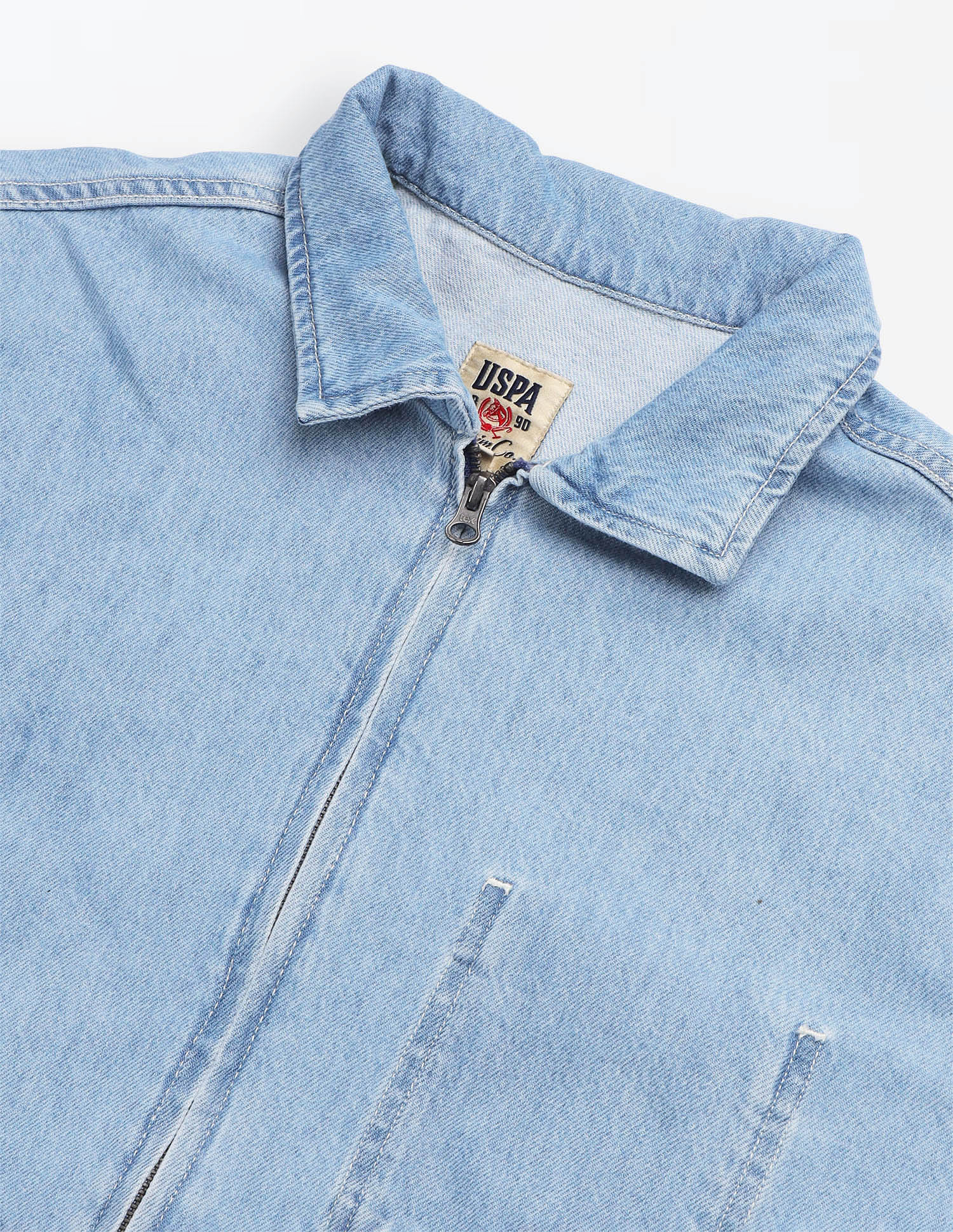 Solid Regular Fit Denim Jacket Light Indigo - U.S. Polo Assn. India | Large