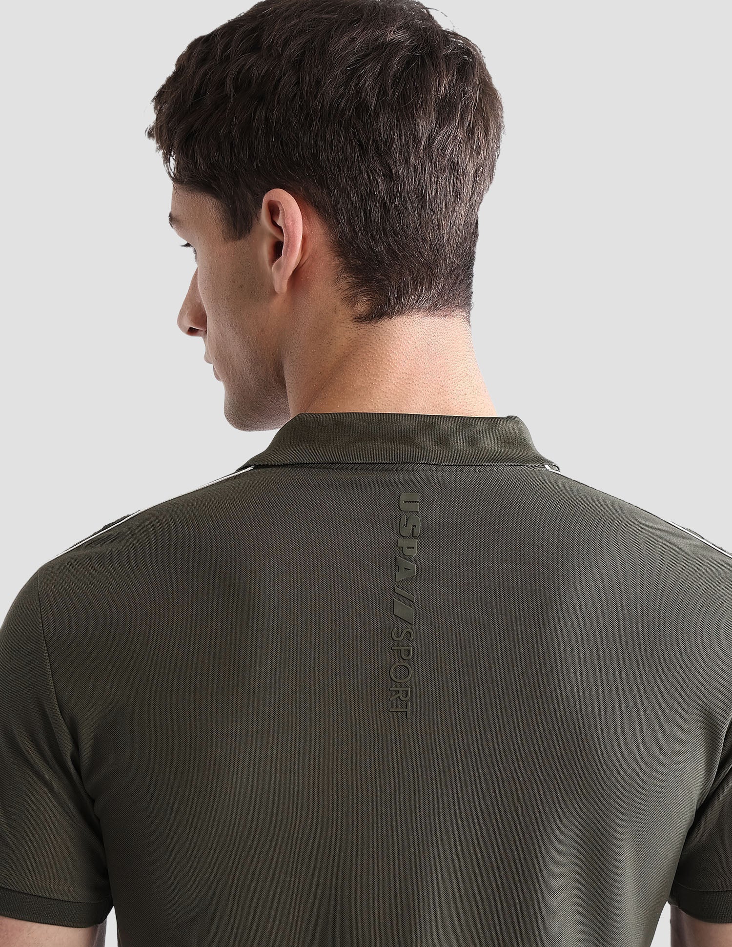 Solid Regular Fit Active Polo Shirt Olive - U.S. POLO ASSN. | Large