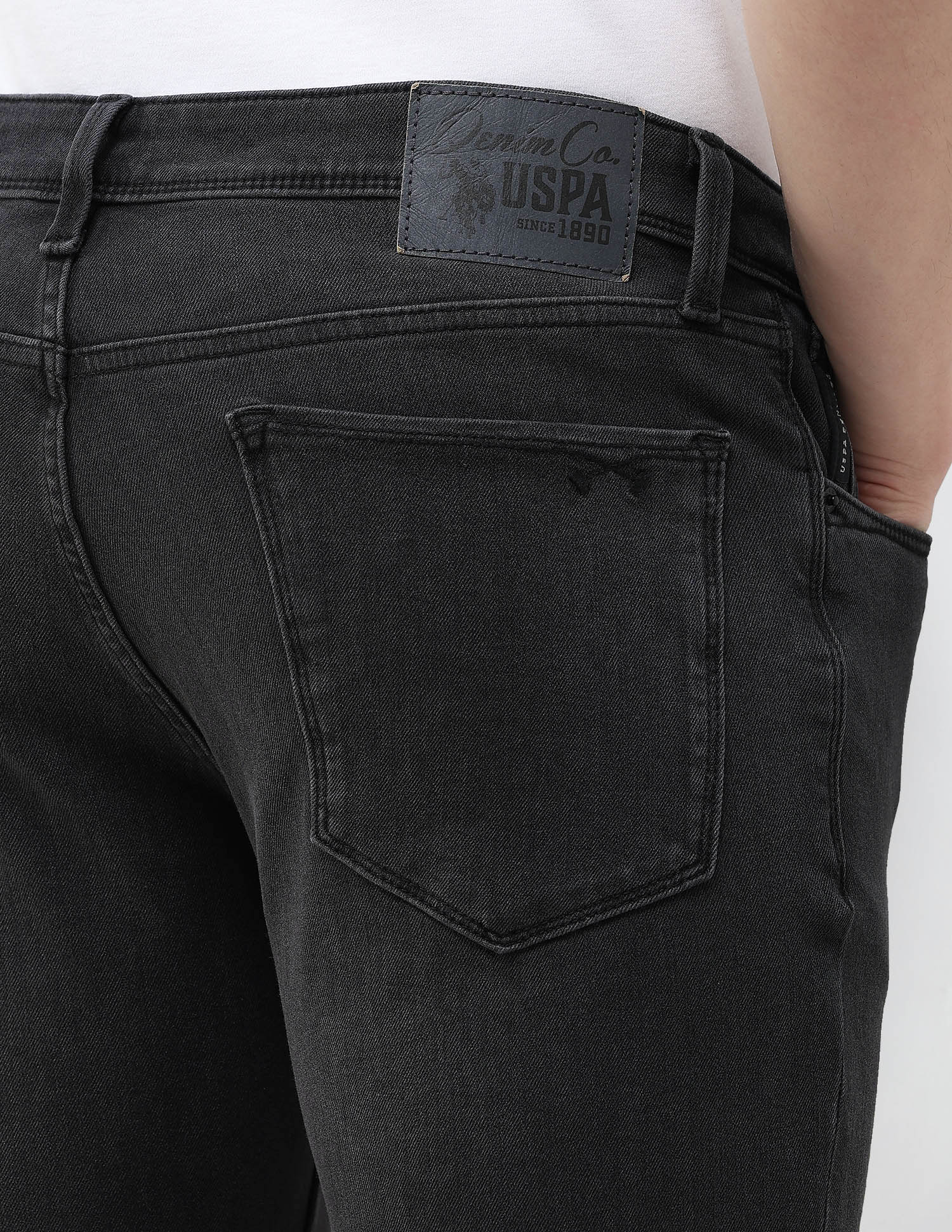 Brandon Slim Tapered Fit Black Jeans Black - U.S. Polo Assn. India | Large