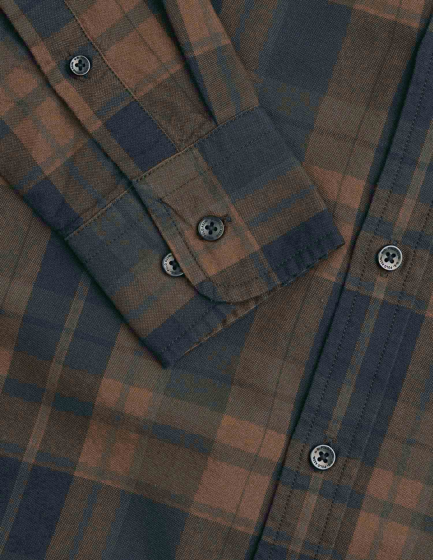 Plaid Checked Tailored Fit Shirt Dark Brown - U.S. POLO ASSN. | Large