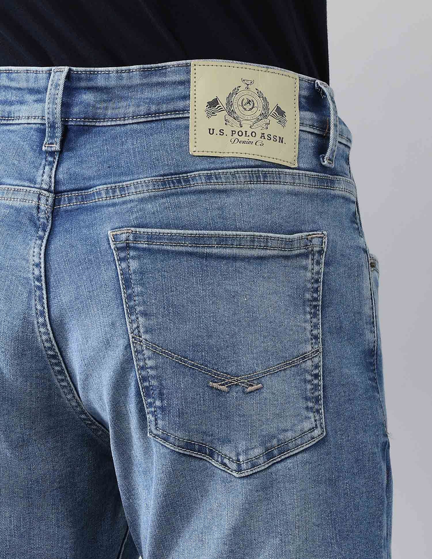 Brandon Slim Tapered Fit Blue Jeans Blue - U.S. POLO ASSN. | Large