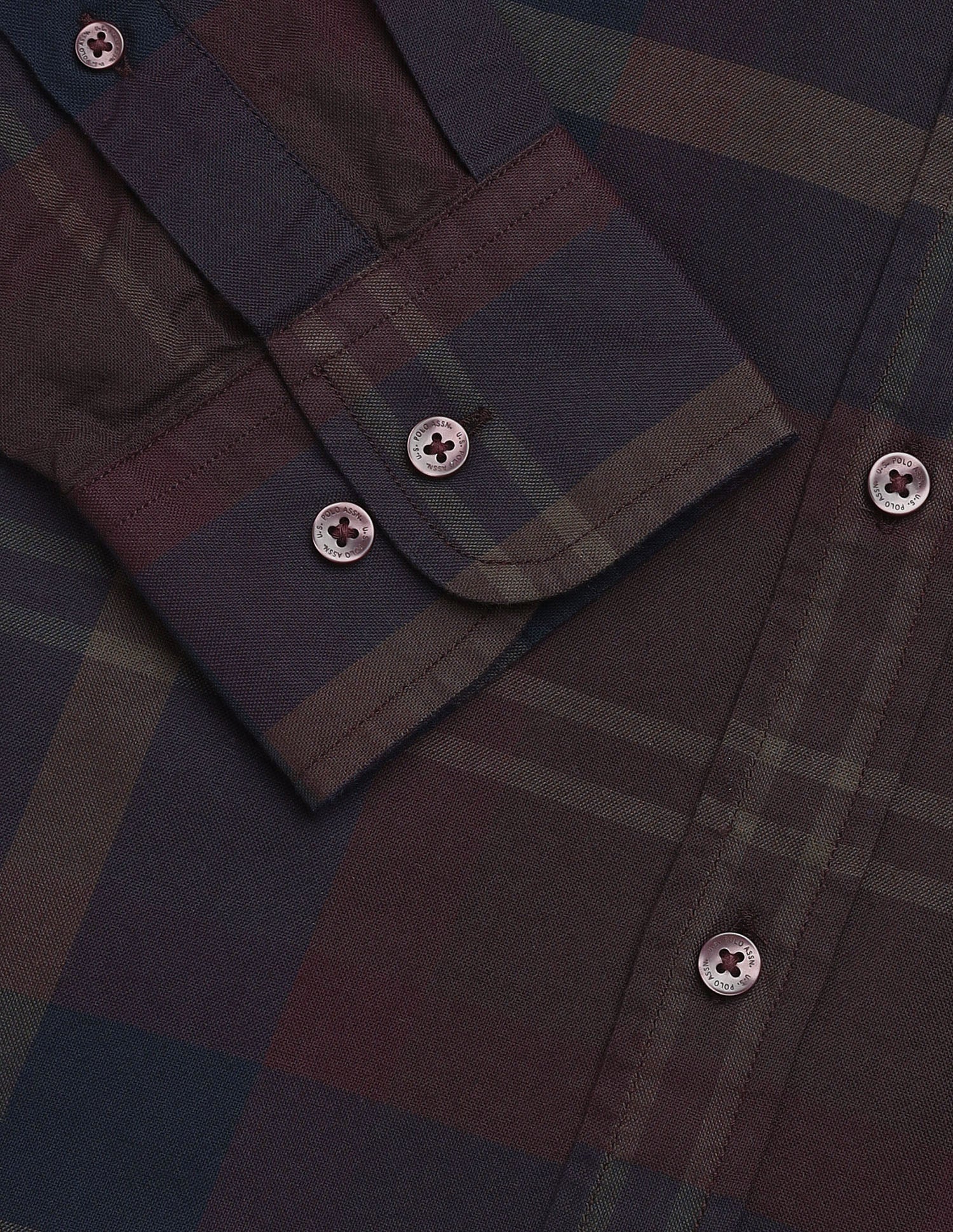 Plaid Checked Regular Fit Shirt Burgundy - U.S. Polo Assn. India | Large
