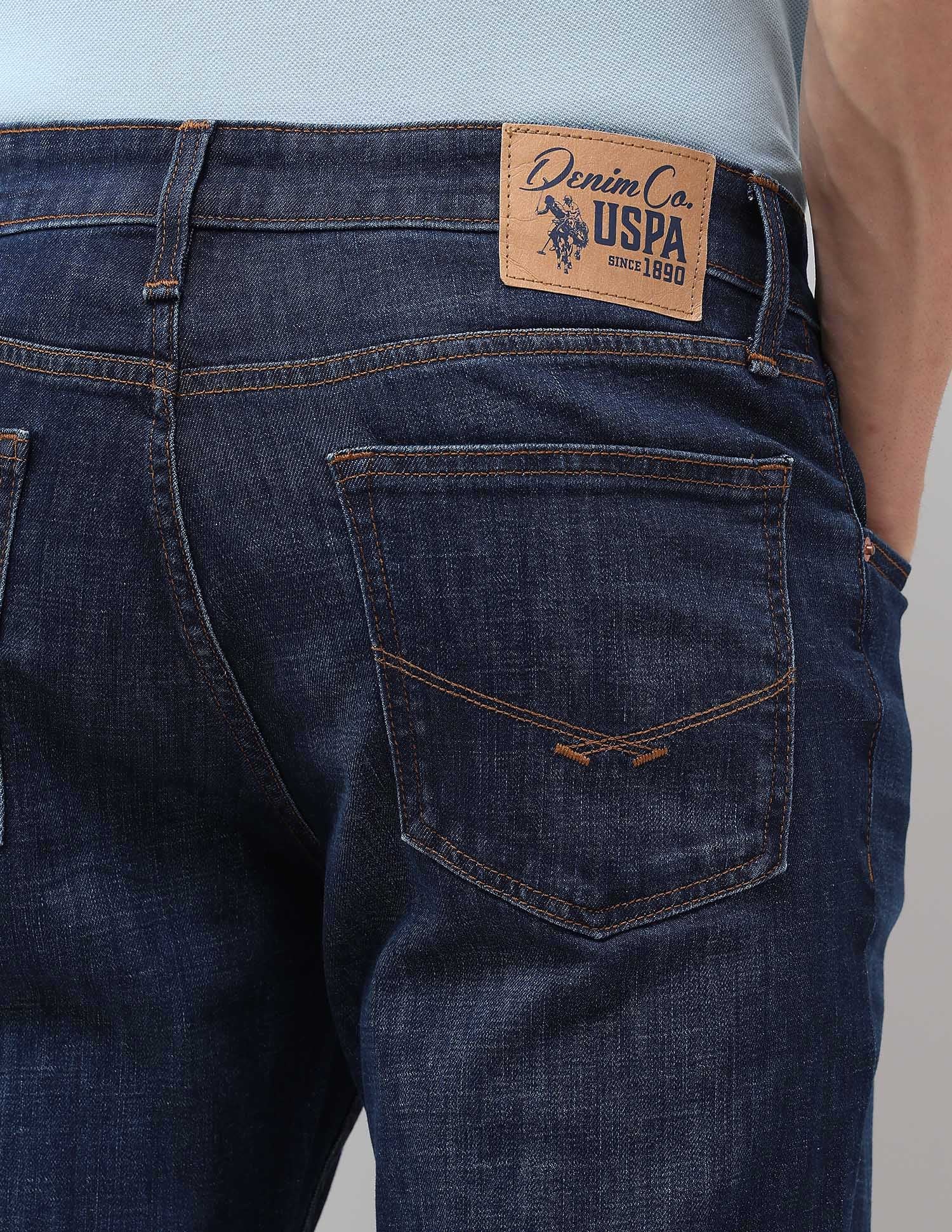 Brandon Slim Tapered Fit Blue Jeans Dark Blue - U.S. POLO ASSN. | Large