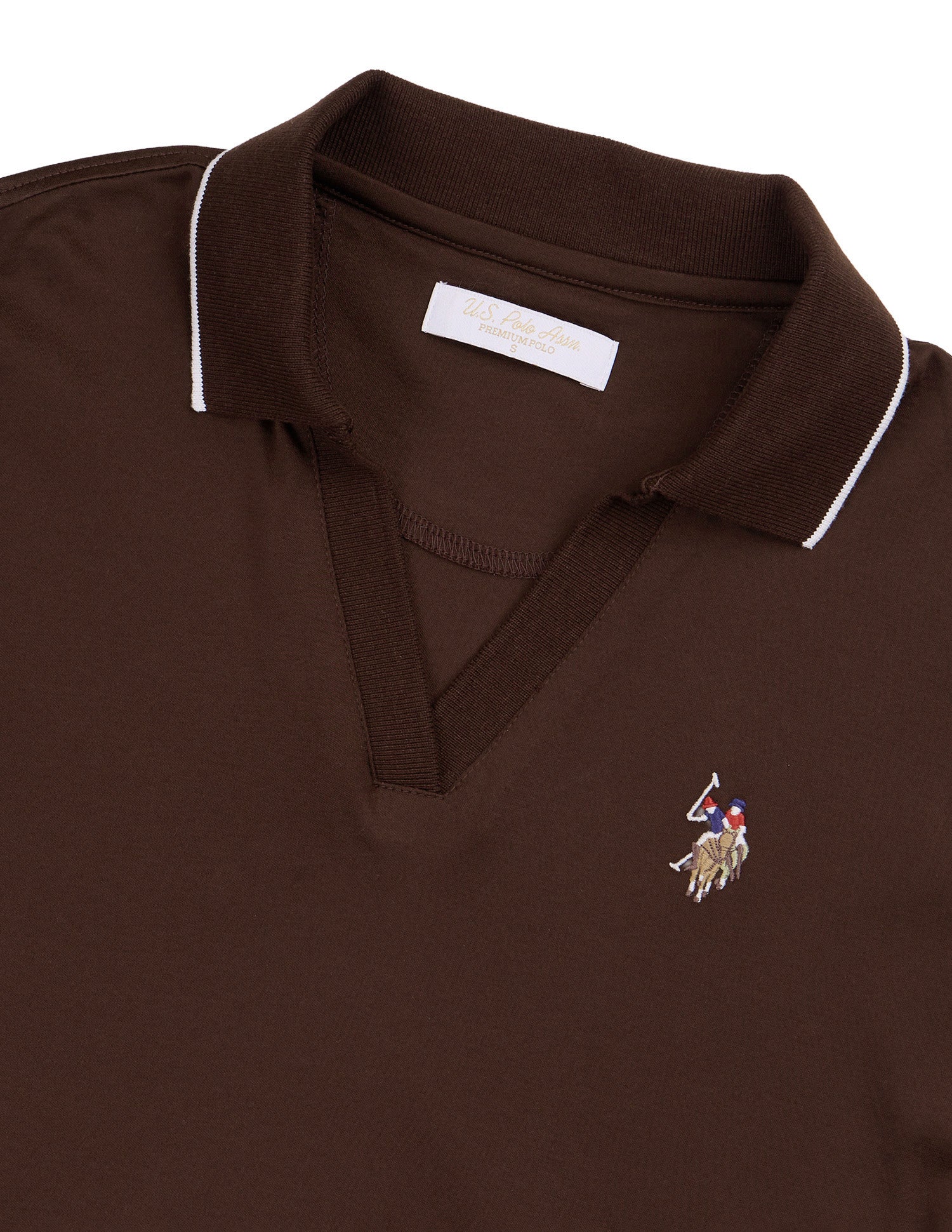 Solid Regular Fit Polo Shirt Dark Brown - U.S. Polo Assn. India | Large