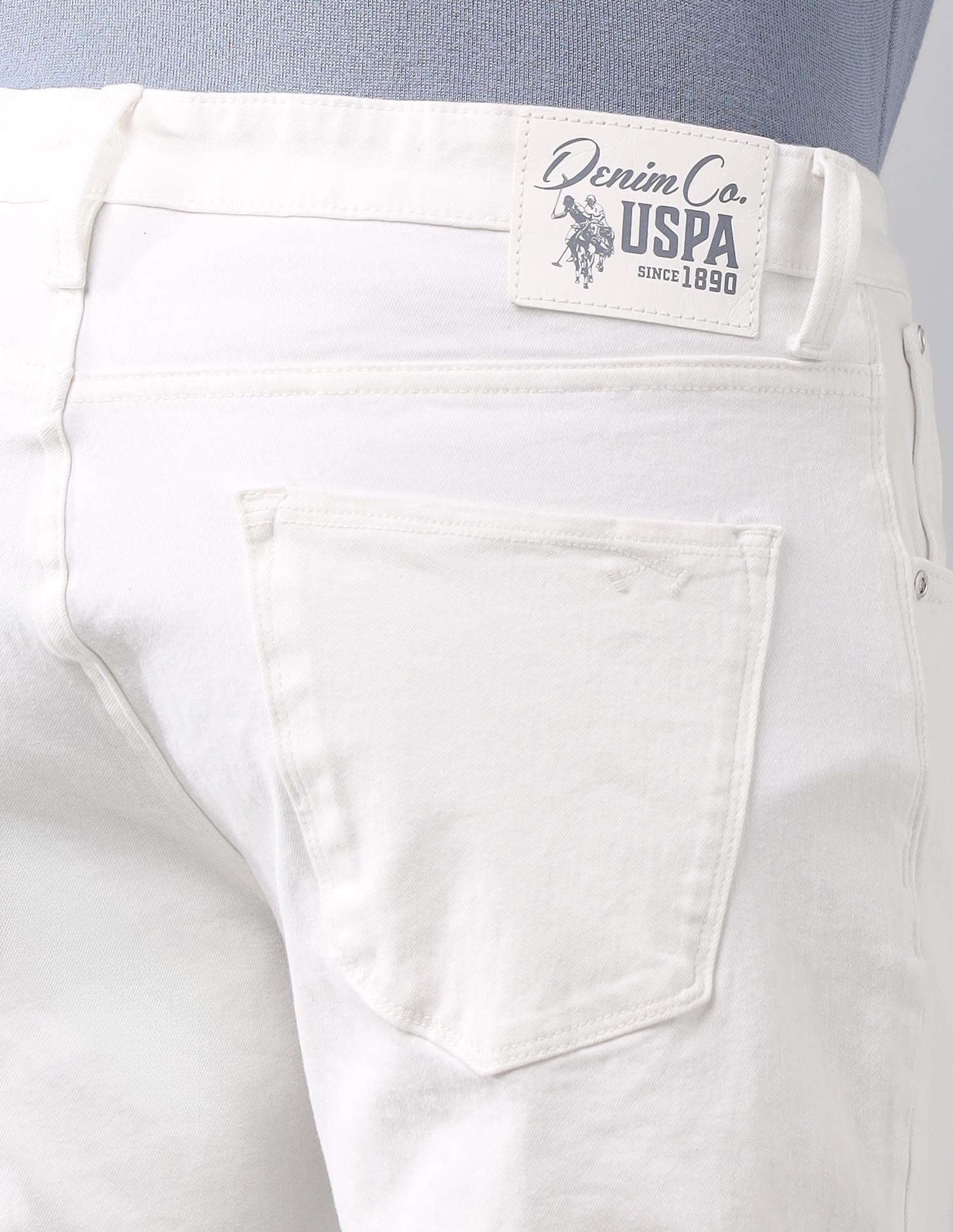 Cole Comfort Cropped Fit Authentic Bi Stretch Jeans White - U.S. Polo Assn. India | Large