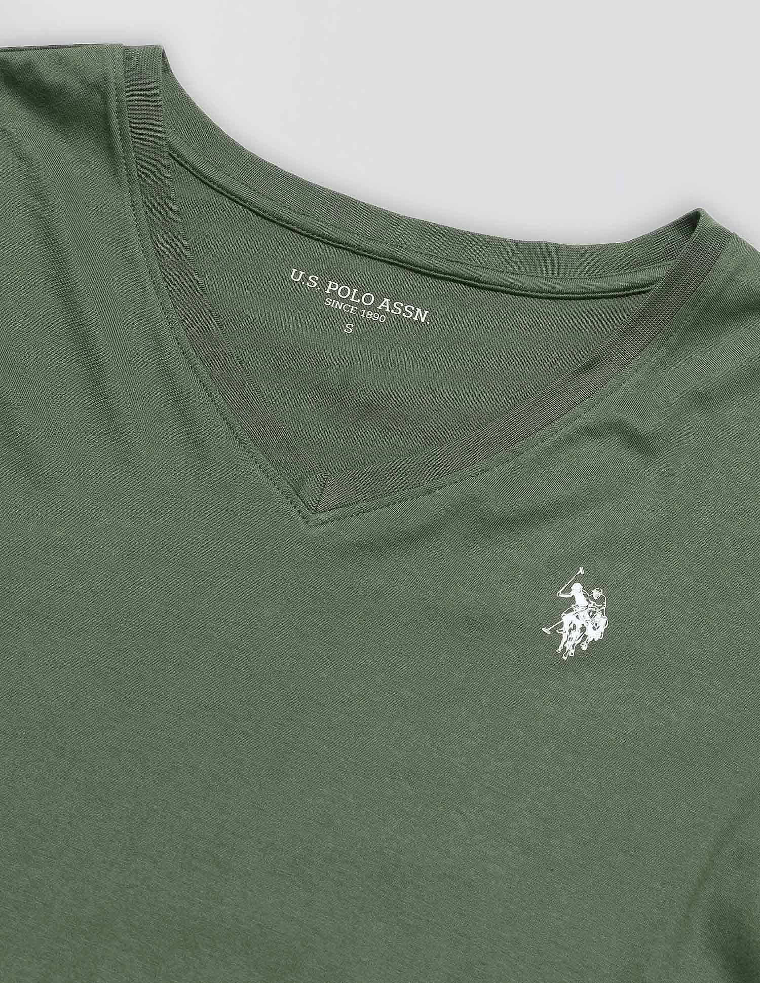 Boxy Fit Solid Lounge T-Shirt Olive - U.S. POLO ASSN. | Large