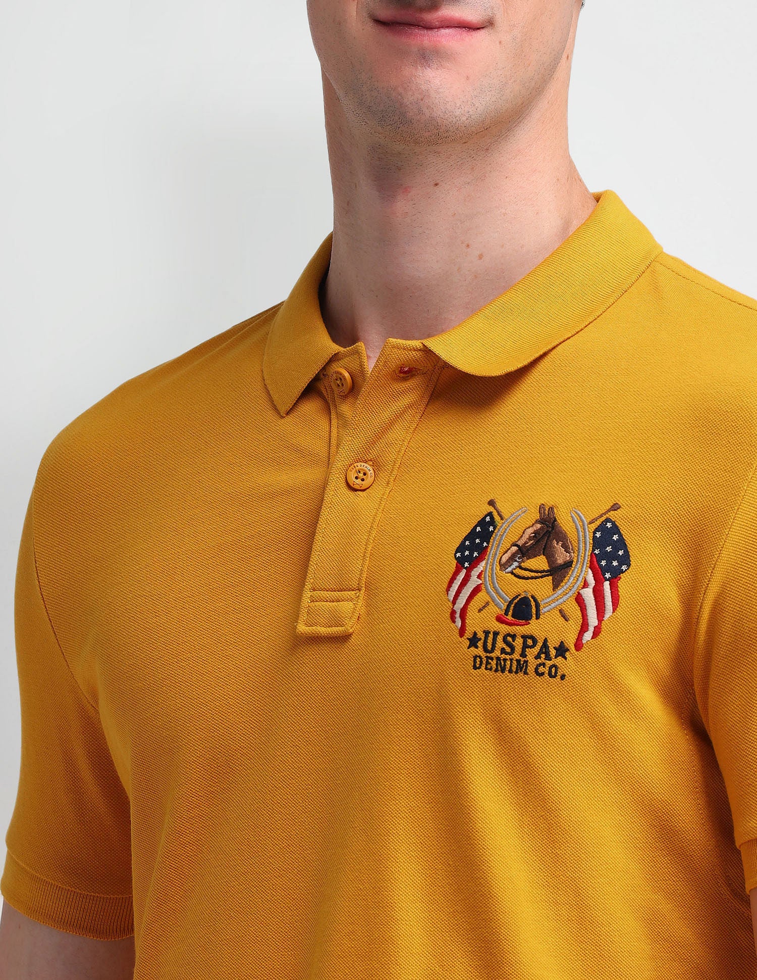 Solid Slim Fit Polo Shirt Mustard - U.S. POLO ASSN. | Large