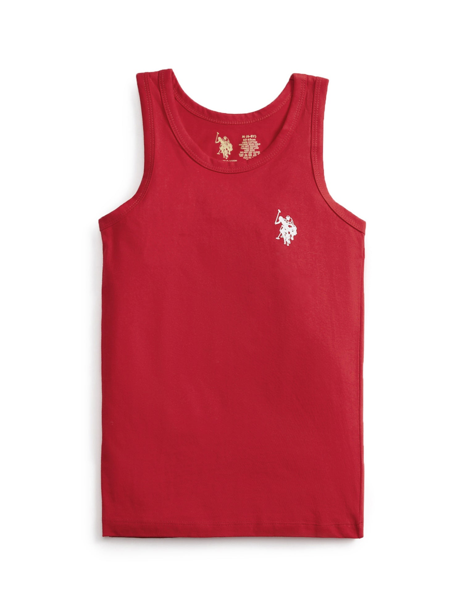 Sleeveless Solid EKV02 Cotton Vest - Pack Of 2 Red and Navy - U.S. POLO ASSN. | Large