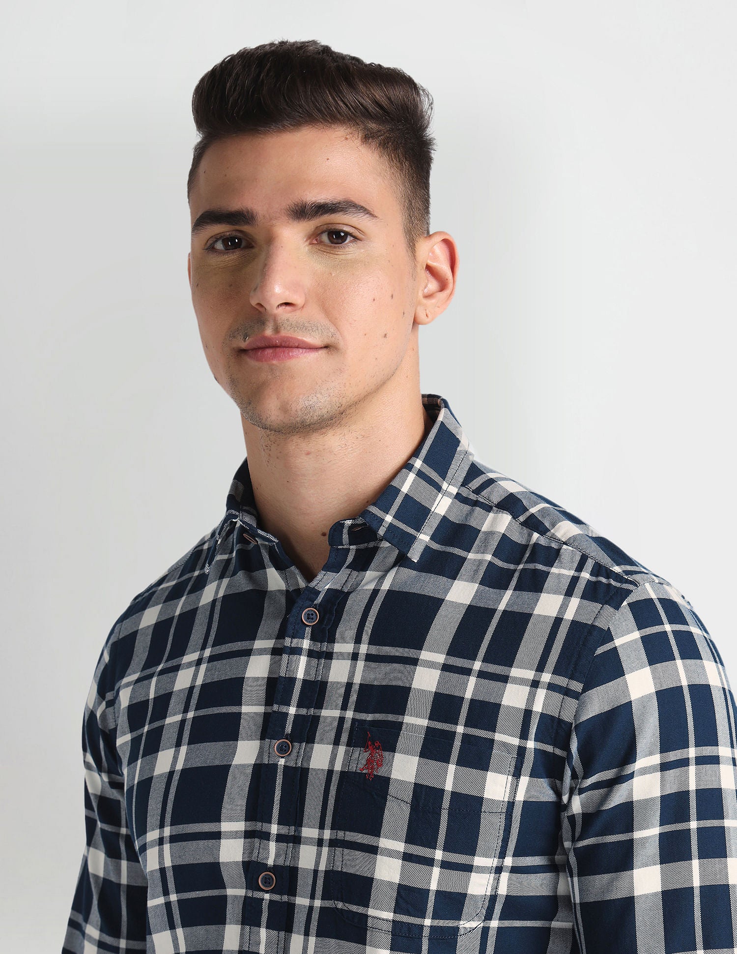 Slim Fit Twill Shirt Dark Blue - U.S. Polo Assn. India | Large