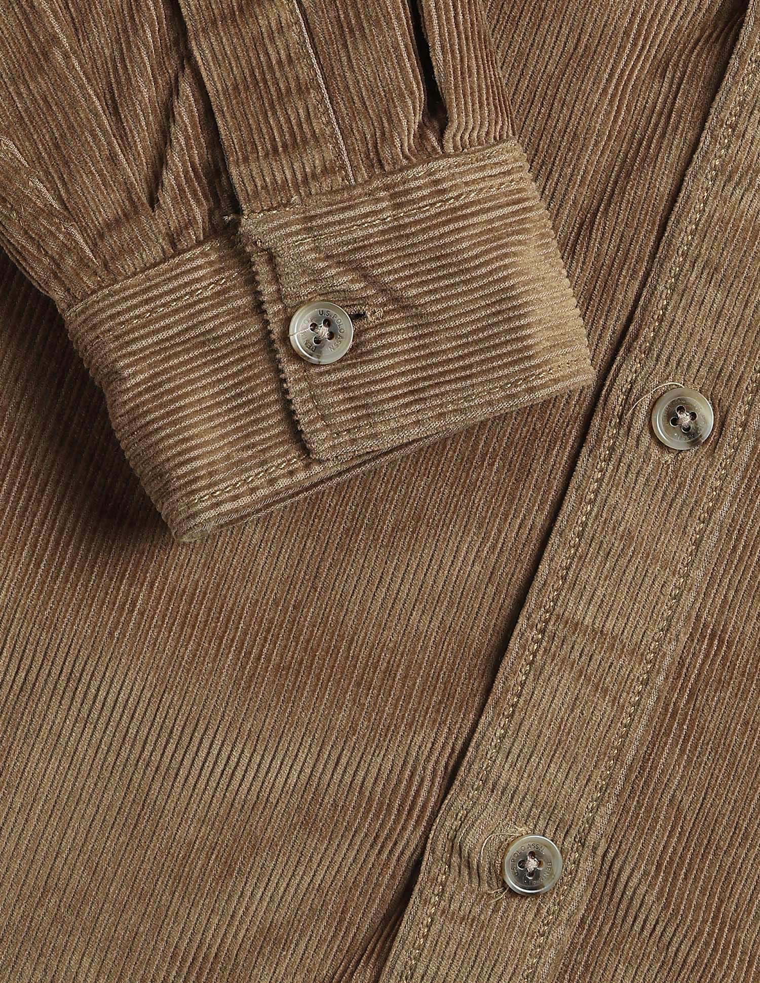 Slim Fit Corduroy Shirt Khaki - U.S. Polo Assn. India | Large