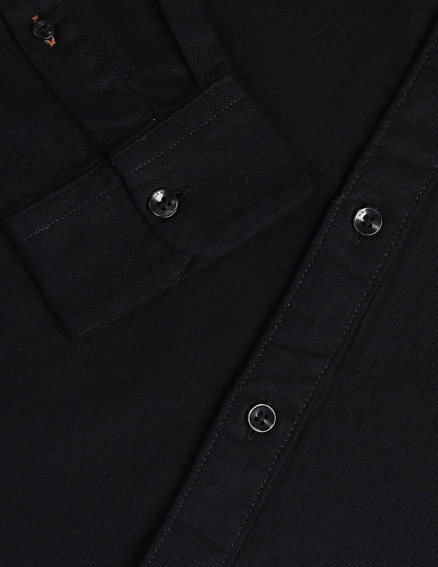 Regular Fit Solid Shirt Black - U.S. Polo Assn. India | Large