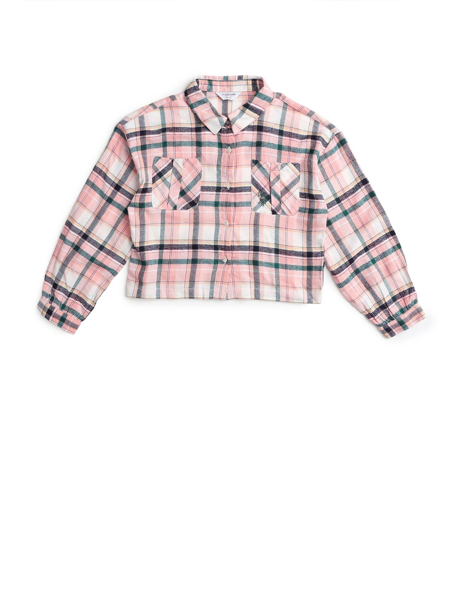 Girls Checked Regular Fit Top Pink - U.S. POLO ASSN. | Large