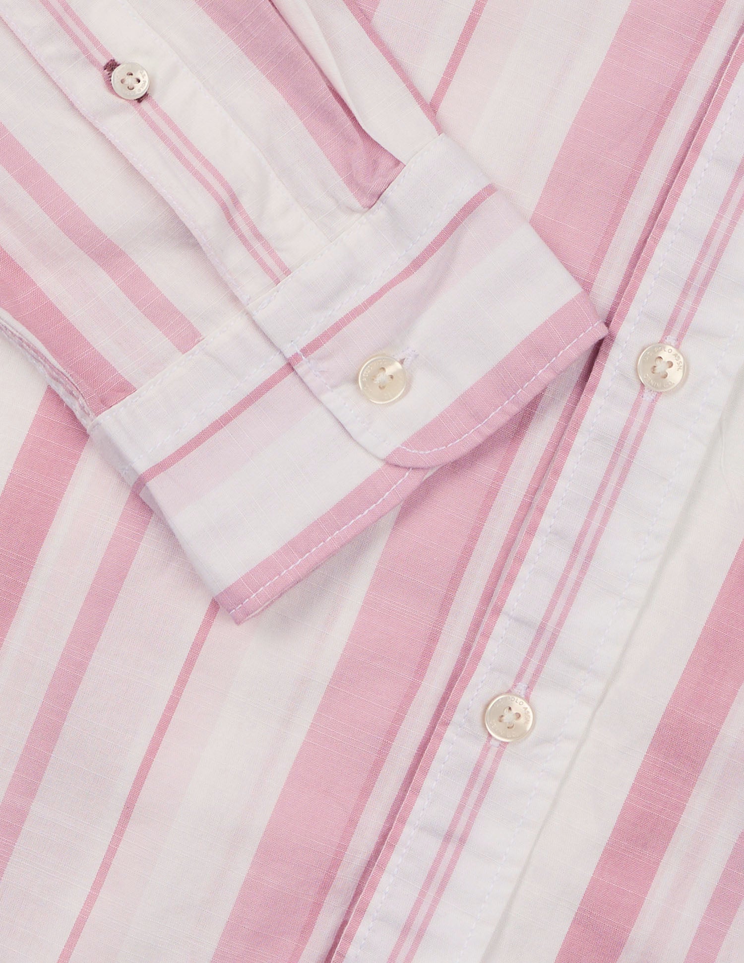 Vertical Striped Pure Cotton Shirt Pink - U.S. Polo Assn. India | Large