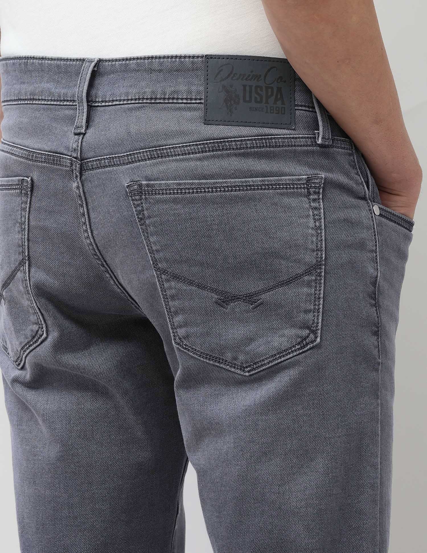 Brandon Slim Tapered Fit Grey Jeans Mid Wash - U.S. POLO ASSN. | Large