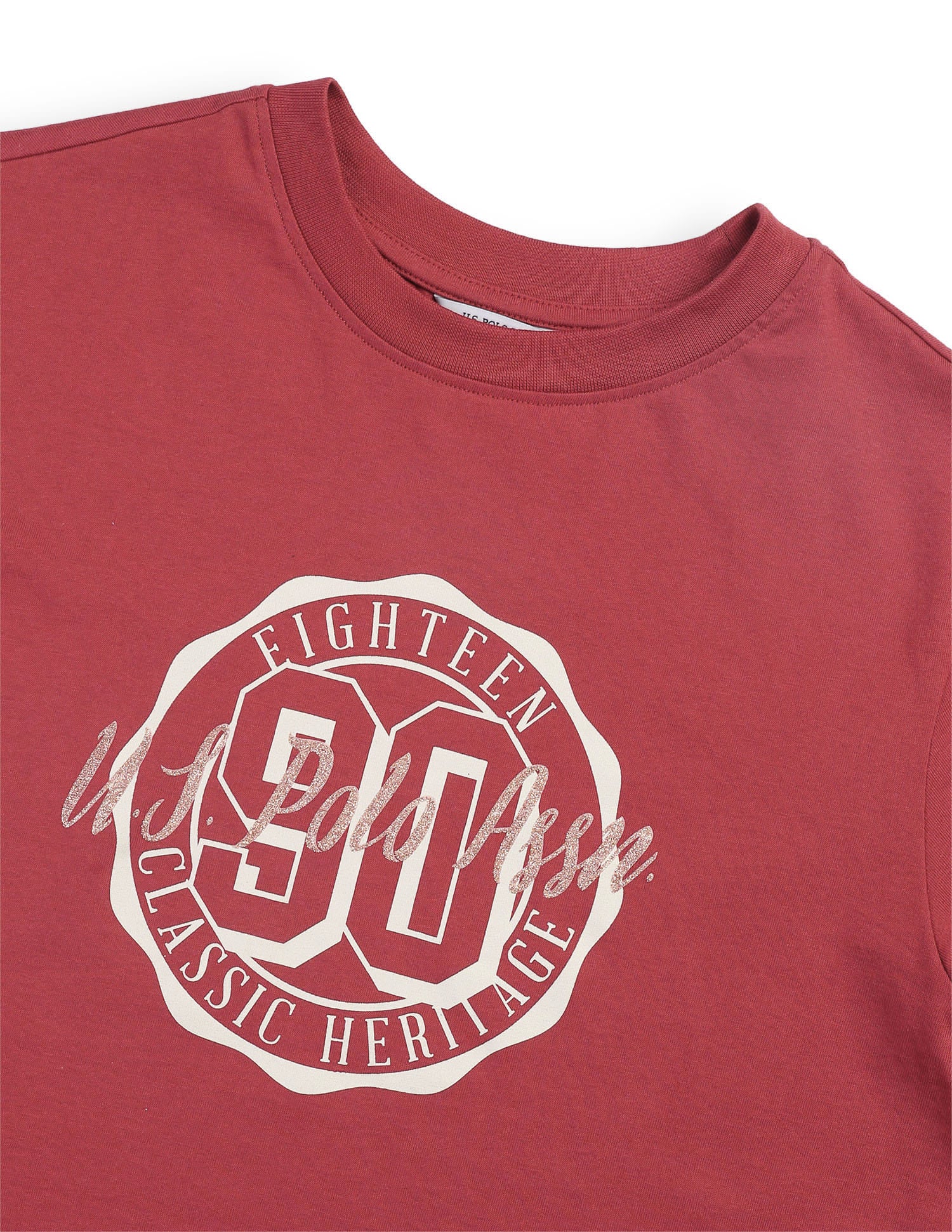 Boxy Fit Brand Printed T-Shirt Red - U.S. Polo Assn. India | Large