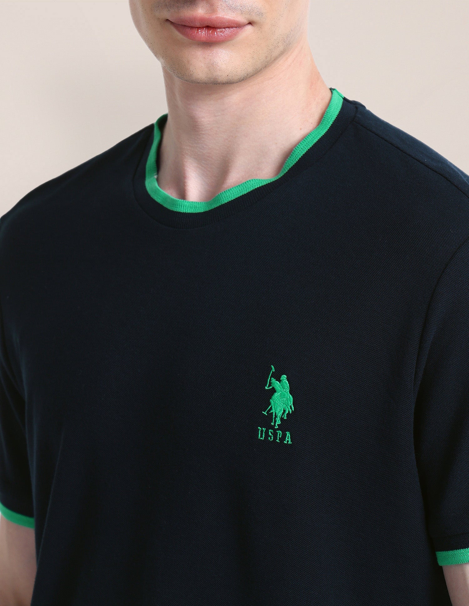 Solid Slim Fit T-Shirt Navy - U.S. Polo Assn. India | Large