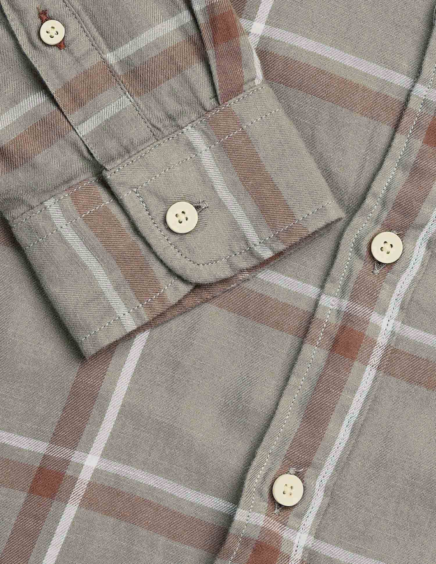 Windowpane Checked Twill Shirt Olive - U.S. Polo Assn. India | Large
