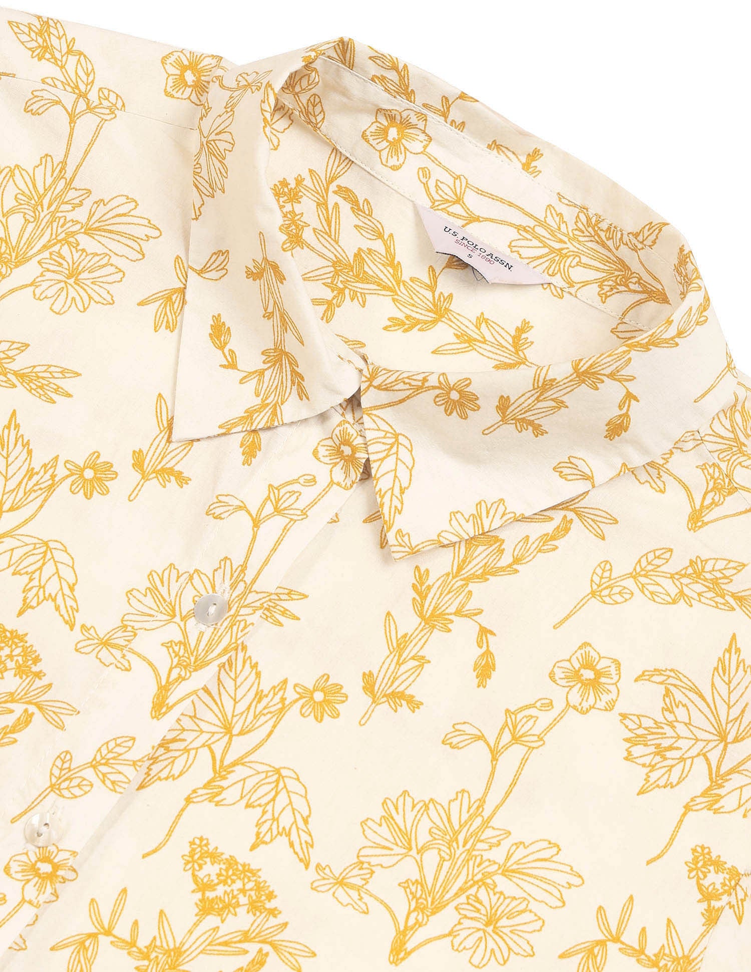 Regular Fit Floral Printed Shirt Ecru - U.S. POLO ASSN. | Large