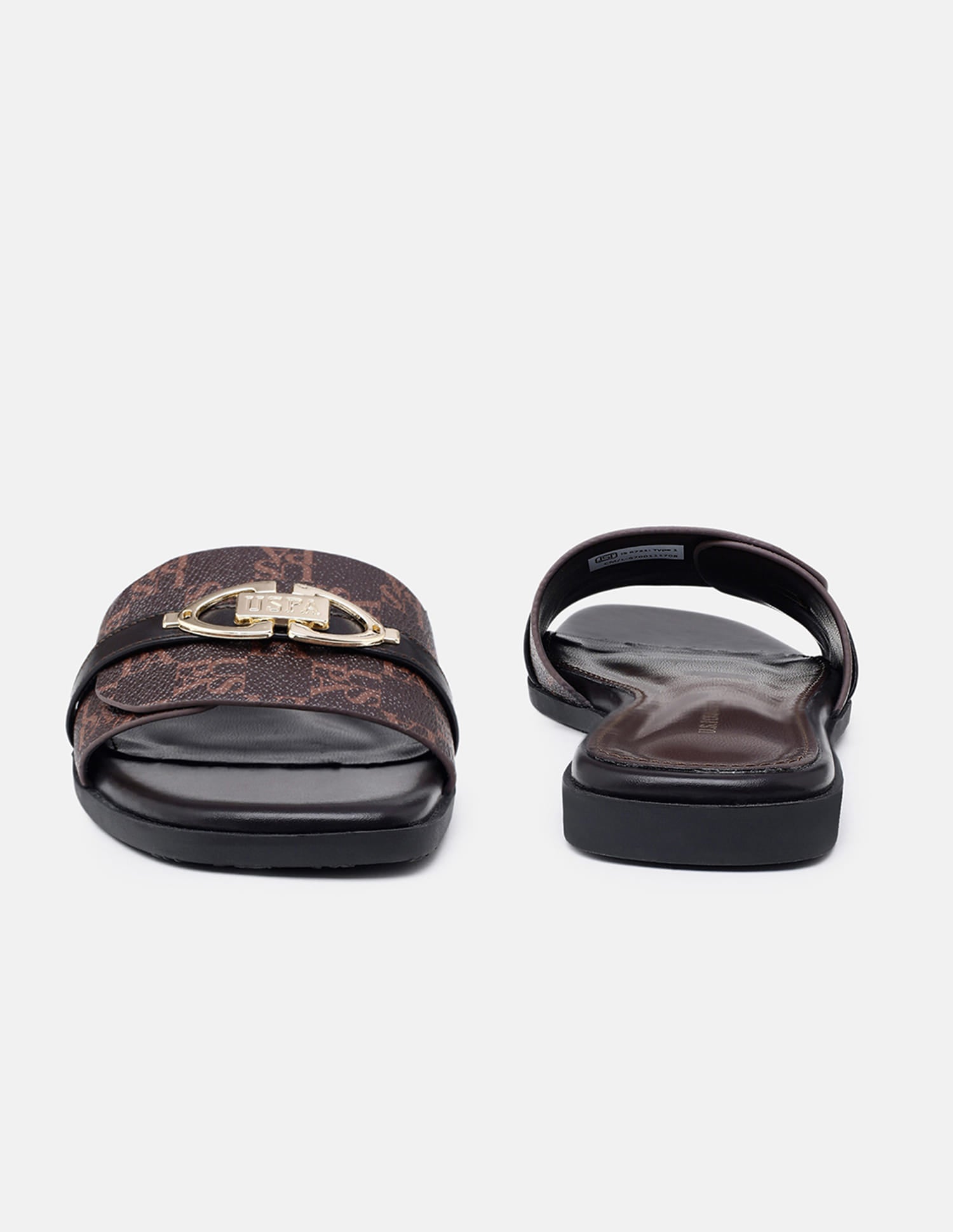 Monogram Leandre Sandals Black - U.S. Polo Assn. India | Large
