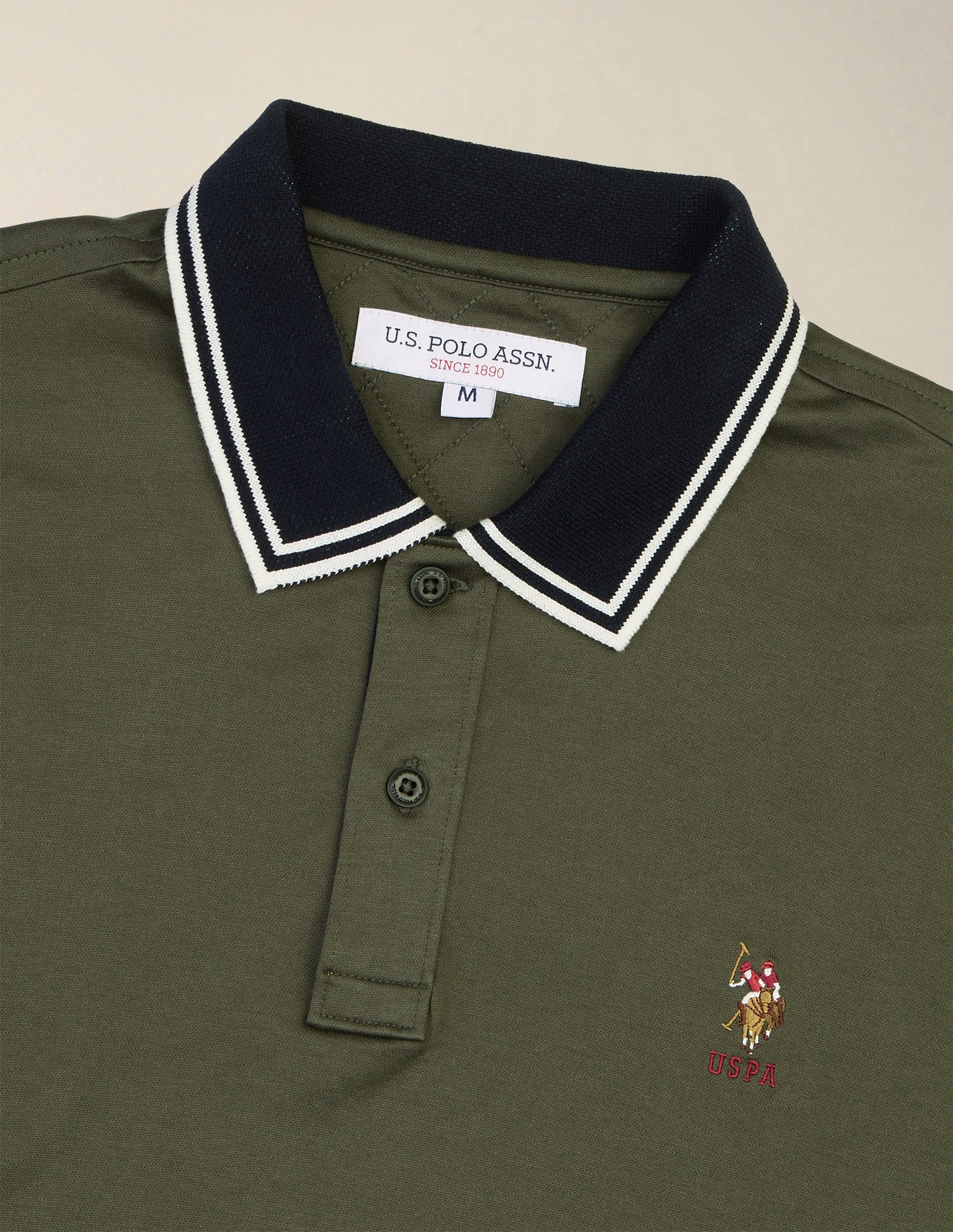 Solid Slim Fit Polo Shirt Dark Green - U.S. Polo Assn. India | Large