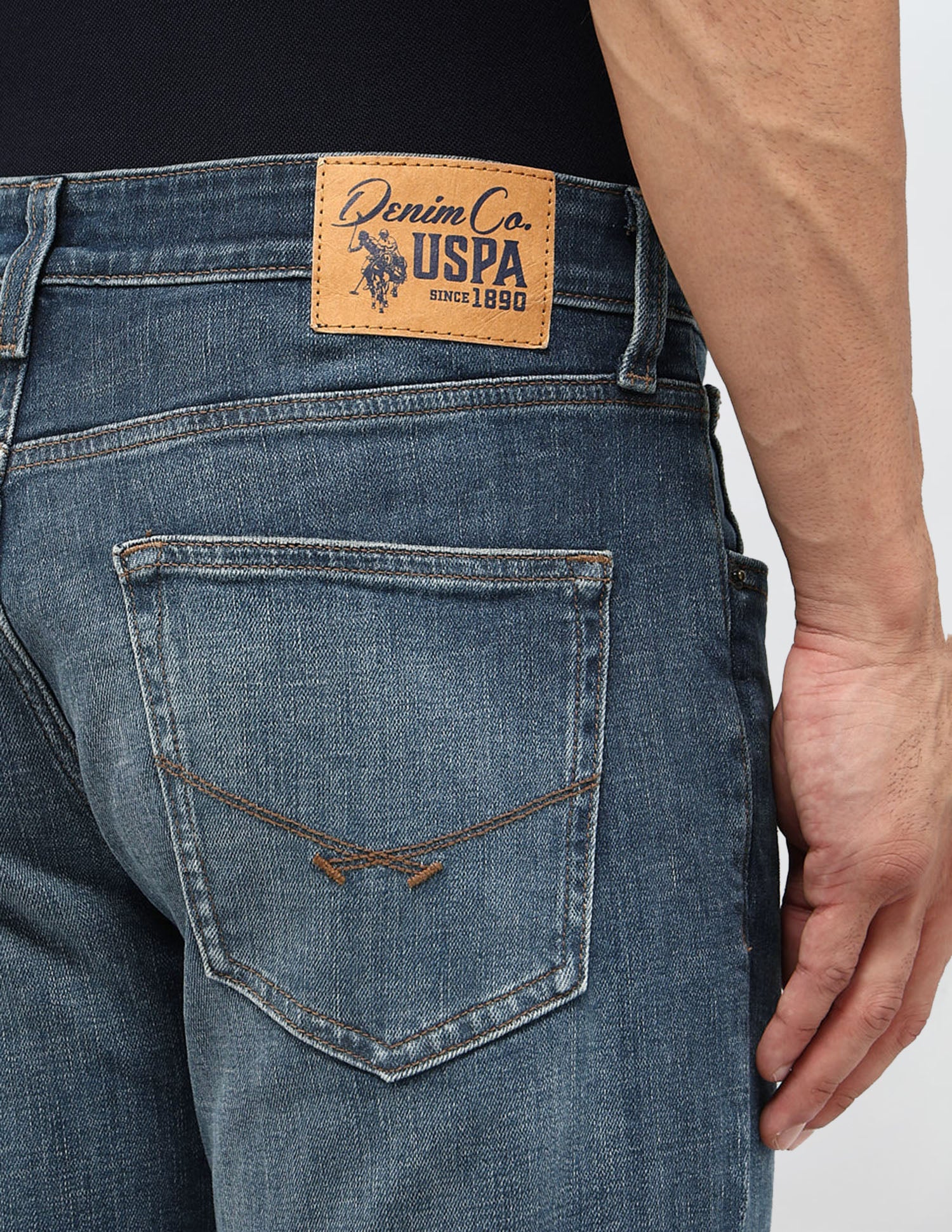 Harold Slim Straight Fit Blue Jeans Blue - U.S. POLO ASSN. | Large