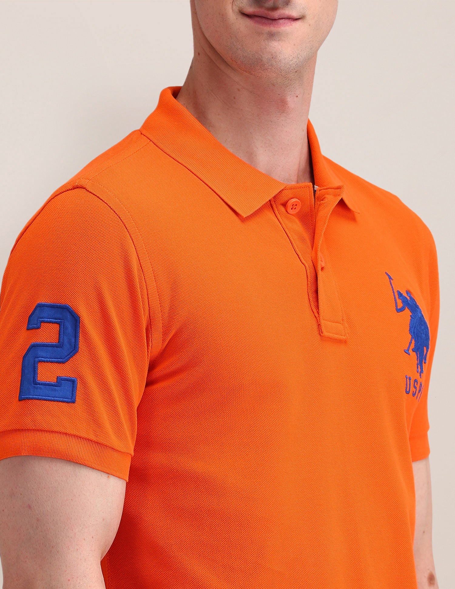 Solid Slim Fit Polo Shirt Orange - U.S. POLO ASSN. | Large