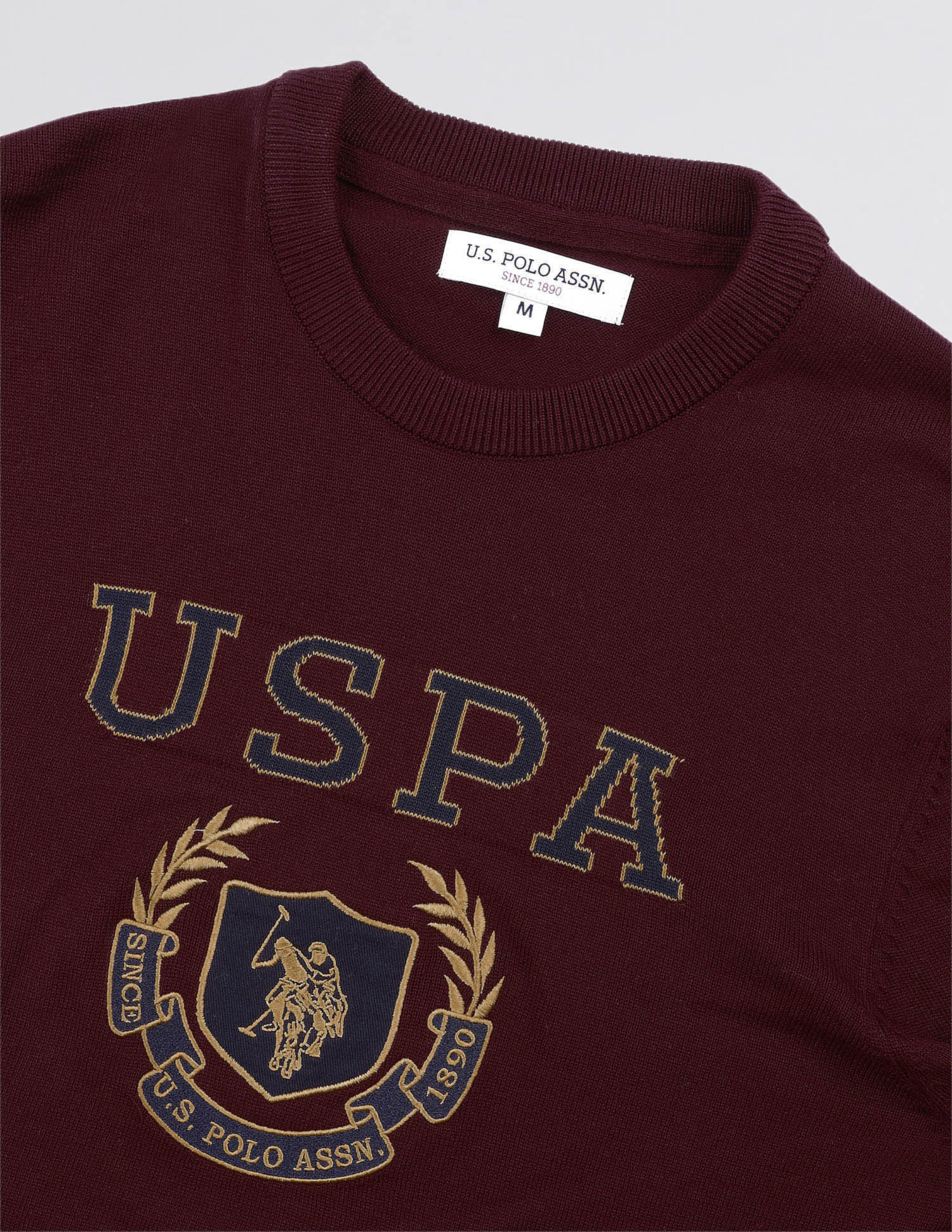 Brand Embroidered Patterned Knit Sweater Red - U.S. POLO ASSN. | Large