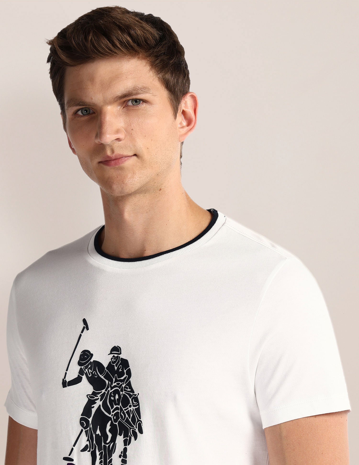 Brand Print Slim T-Shirt White - U.S. POLO ASSN. | Large