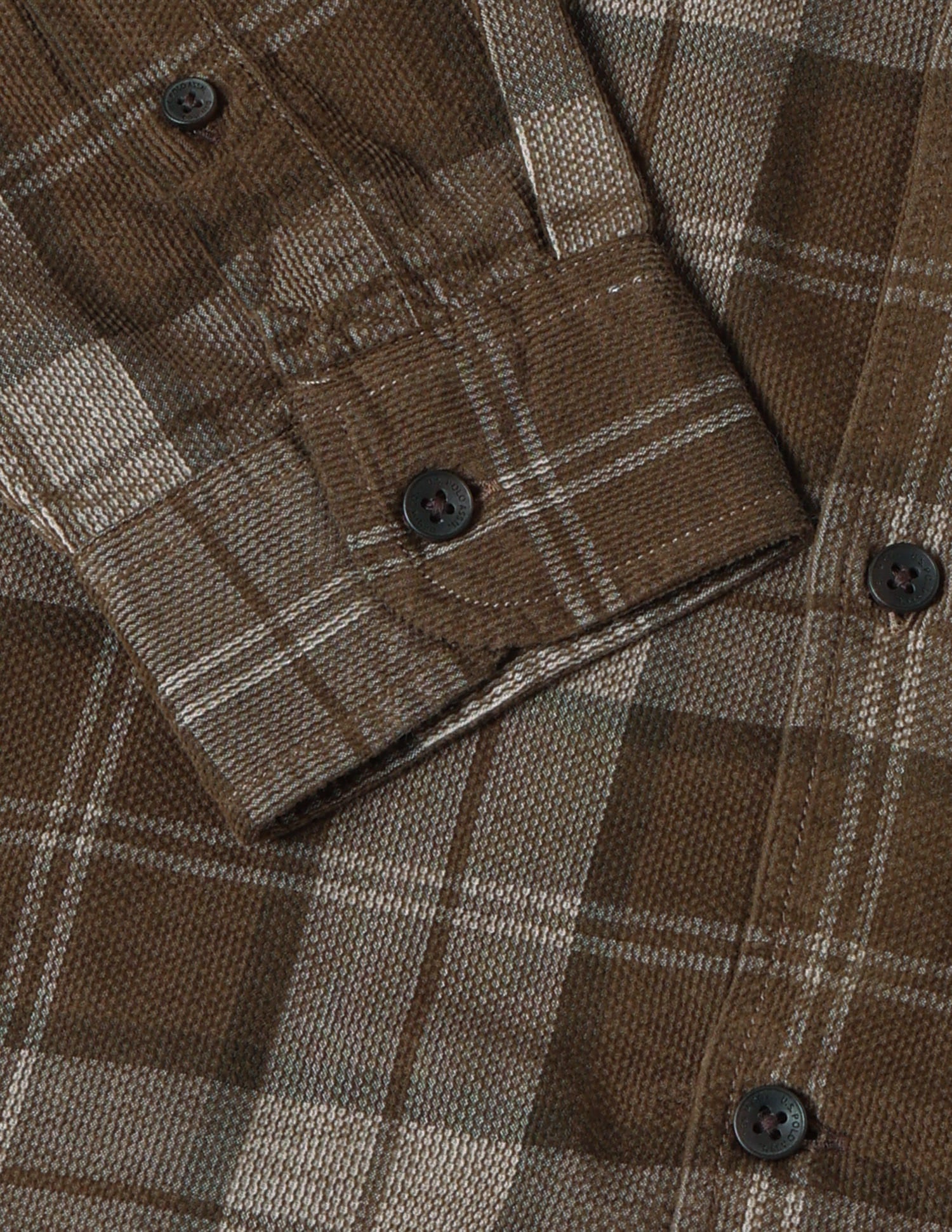 Grid Tattersall Checked Corduroy Shirt Brown - U.S. Polo Assn. India | Large