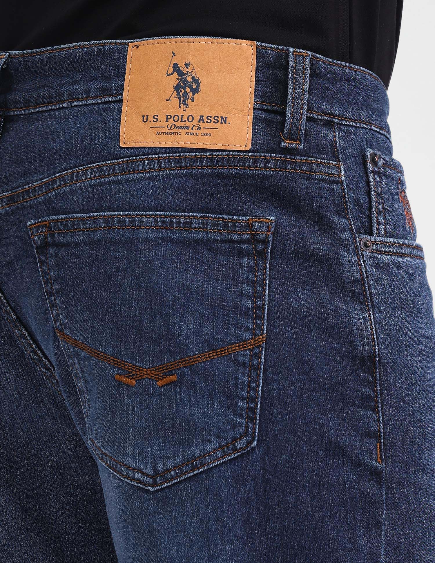 Shawn Relaxed Fit Whiskered Jeans Blue - U.S. Polo Assn. India | Large