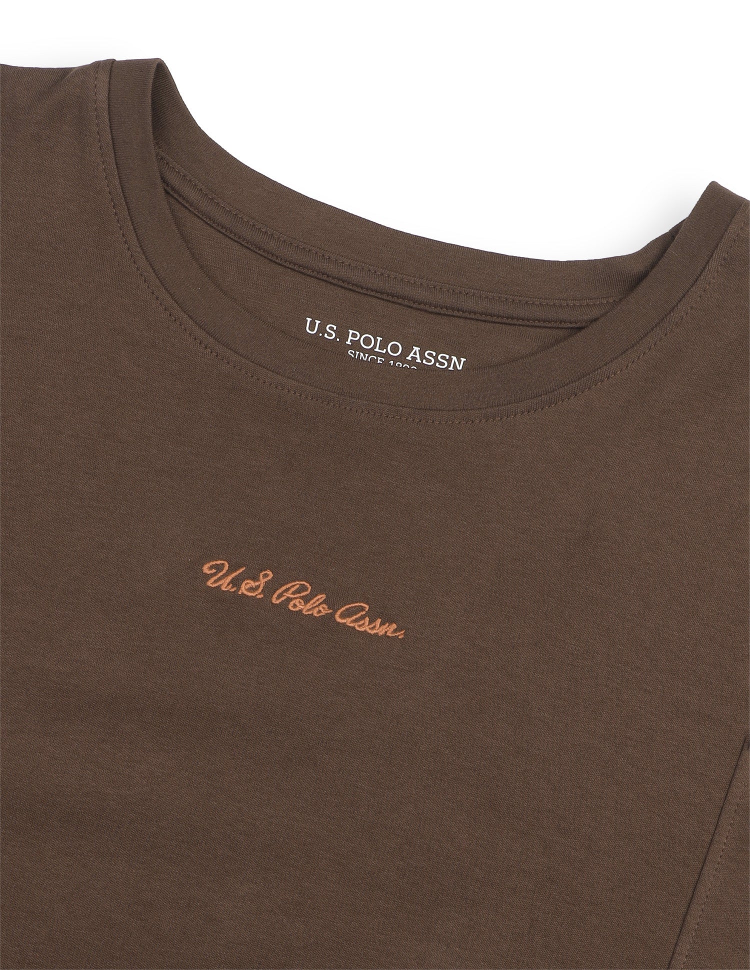 Solid T-Shirt With Wide Leg Track Pants Brown - U.S. Polo Assn. India | Large