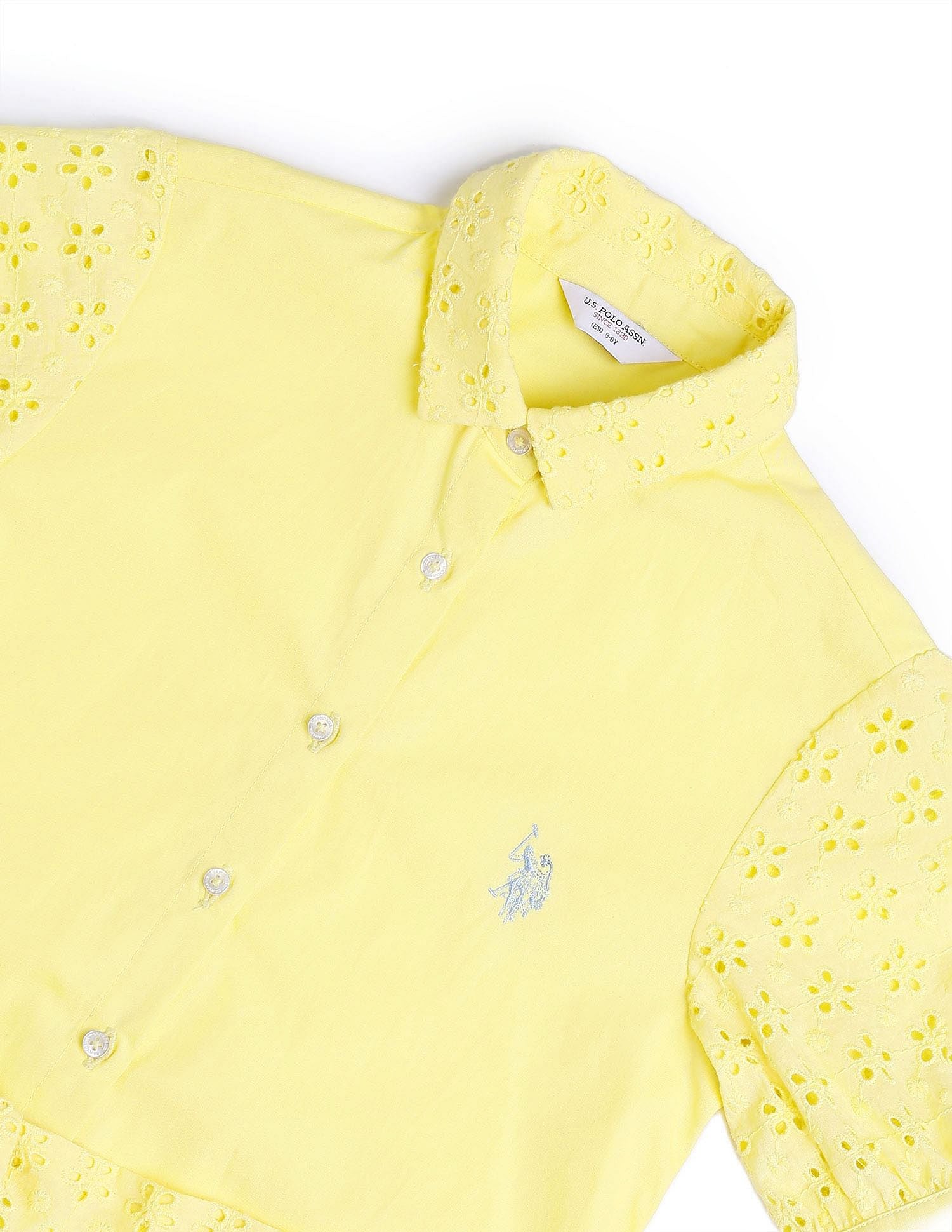 Girls Schiffli Shirt Dress Yellow - U.S. POLO ASSN. | Large