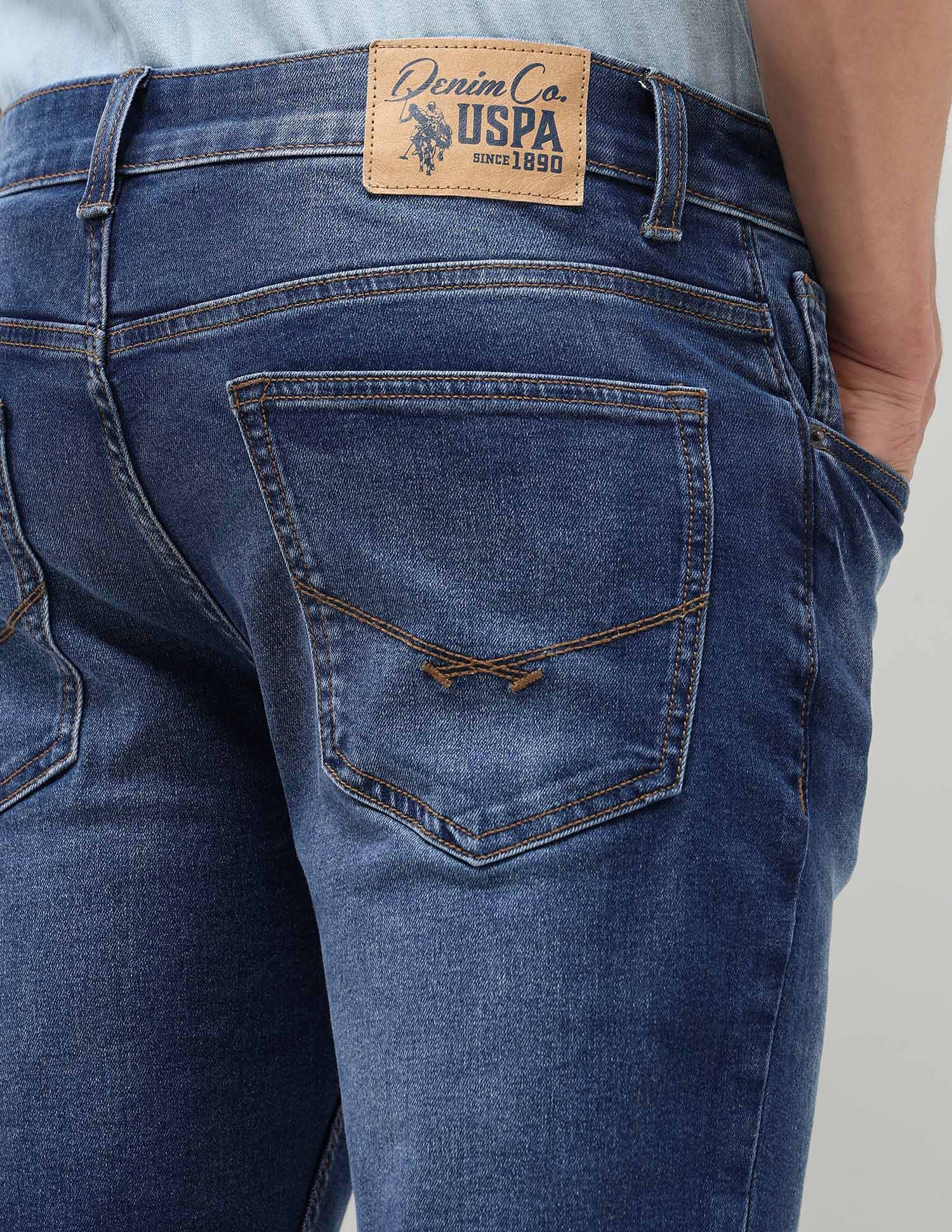 Brandon Slim Tapered Fit Blue Jeans Indigo - U.S. POLO ASSN. | Large