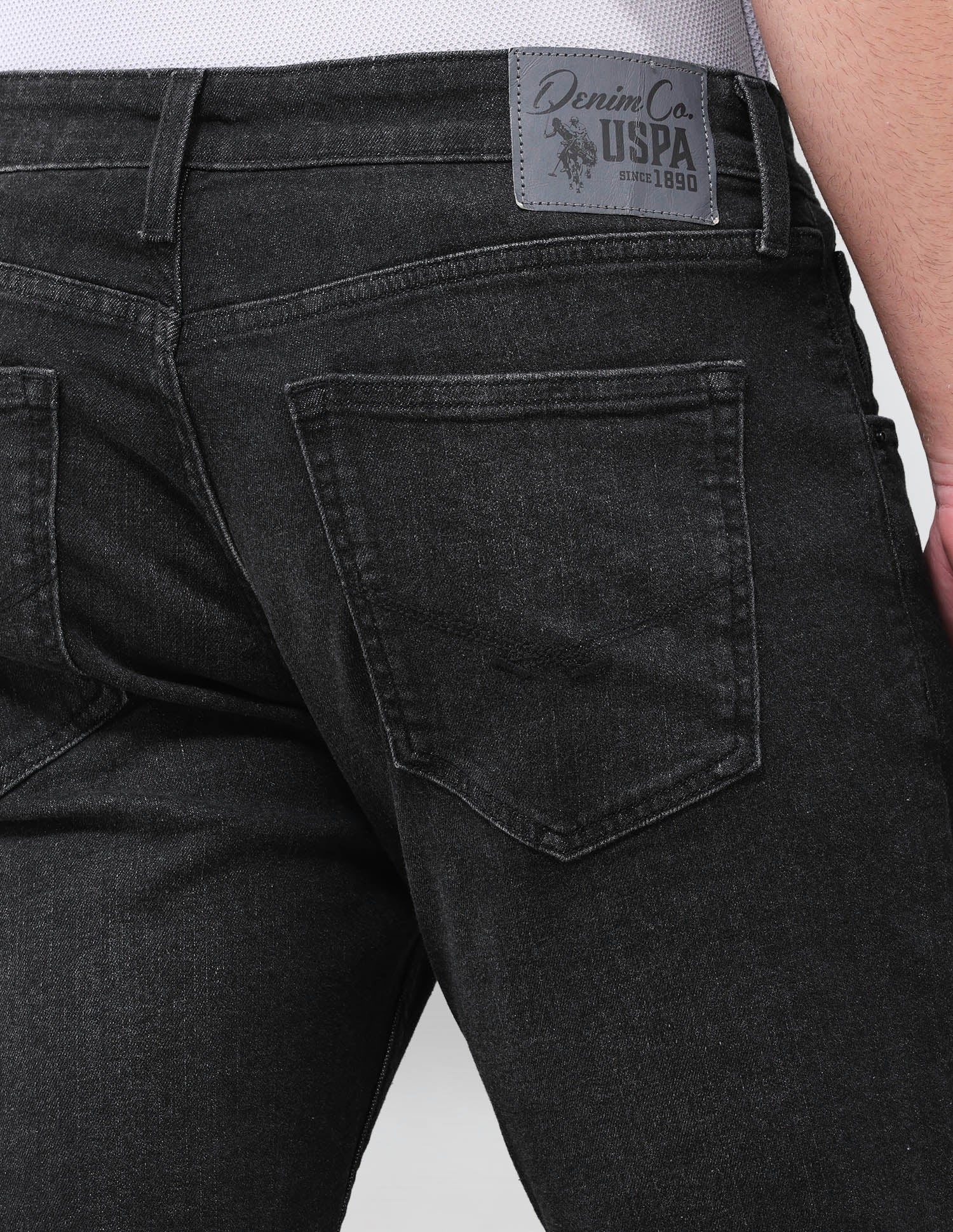 Brandon Slim Tapered Fit Black Jeans Black - U.S. Polo Assn. India | Large