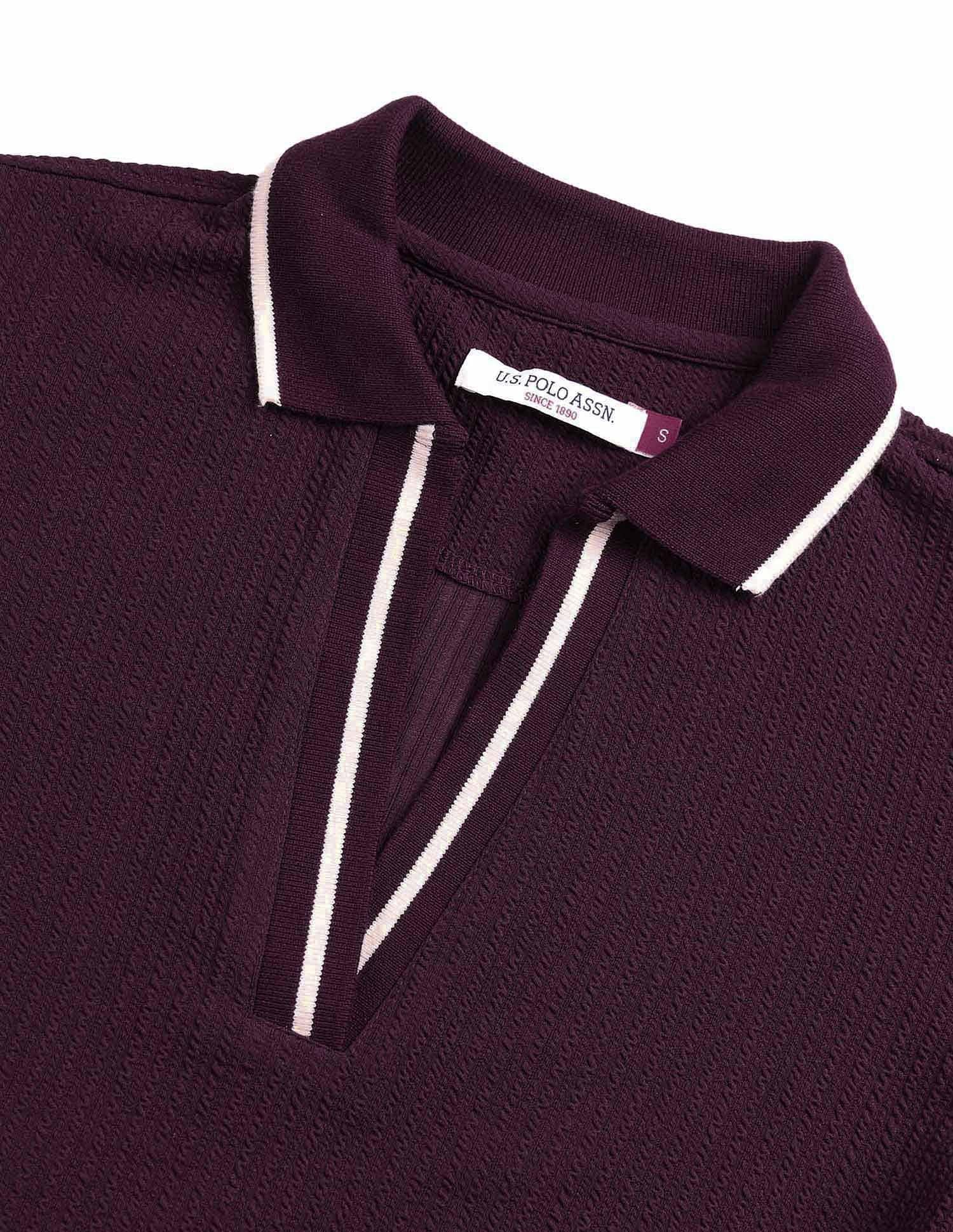 Regular Fit Solid Polo Shirt Wine - U.S. POLO ASSN. | Large