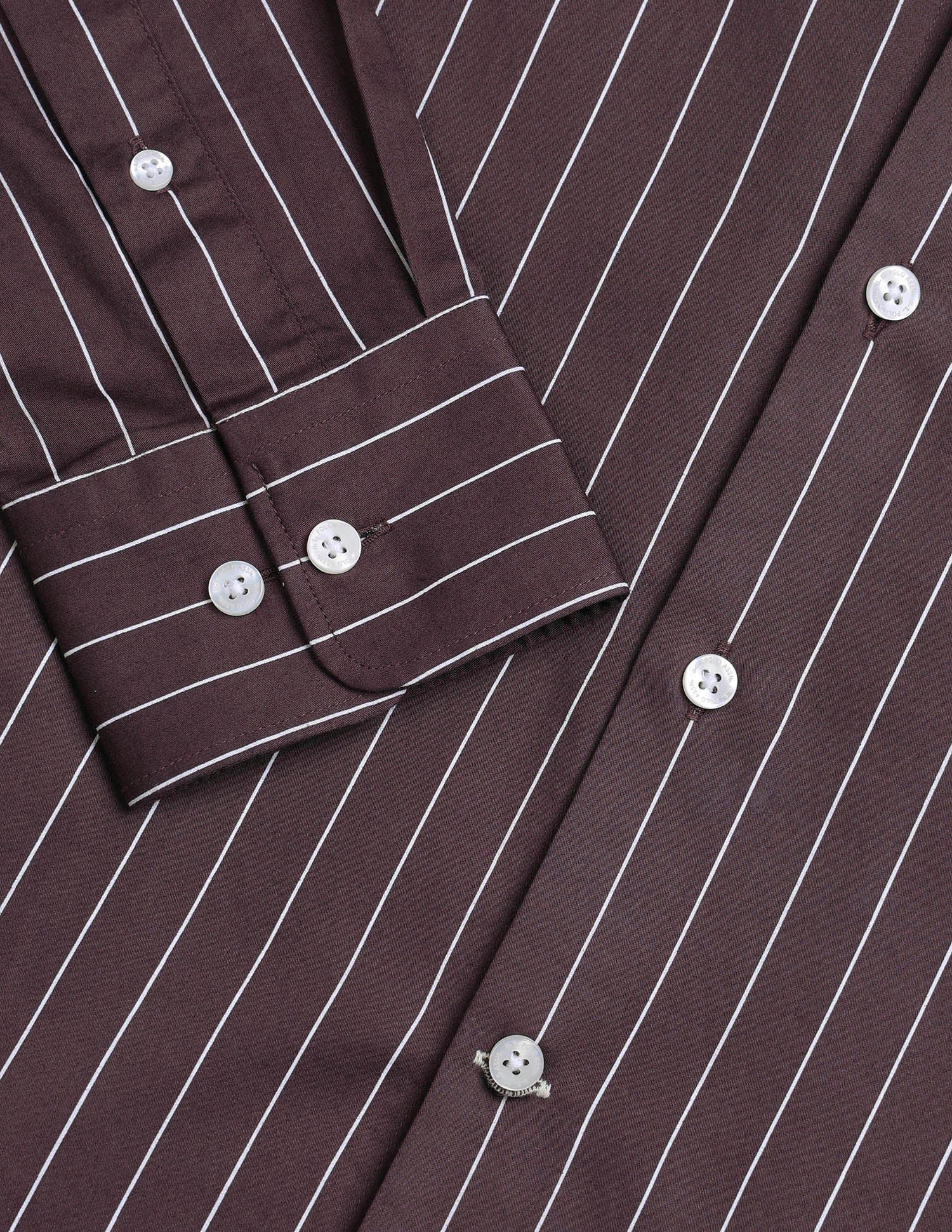 Tailored Fit Vertical Striped Shirt Brown - U.S. Polo Assn. India | Large
