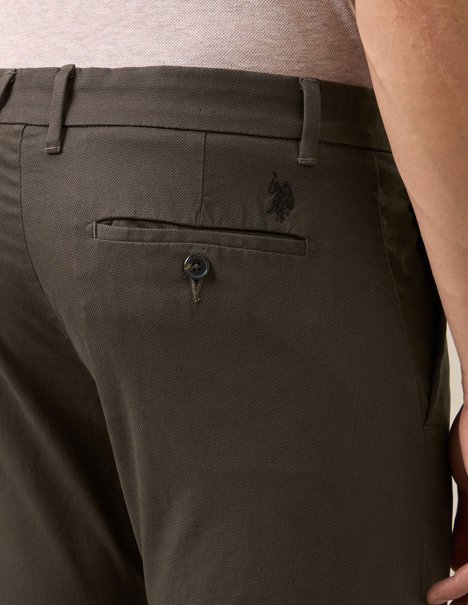 Denver Slim Fit Twill Trousers Brown - U.S. Polo Assn. India | Large