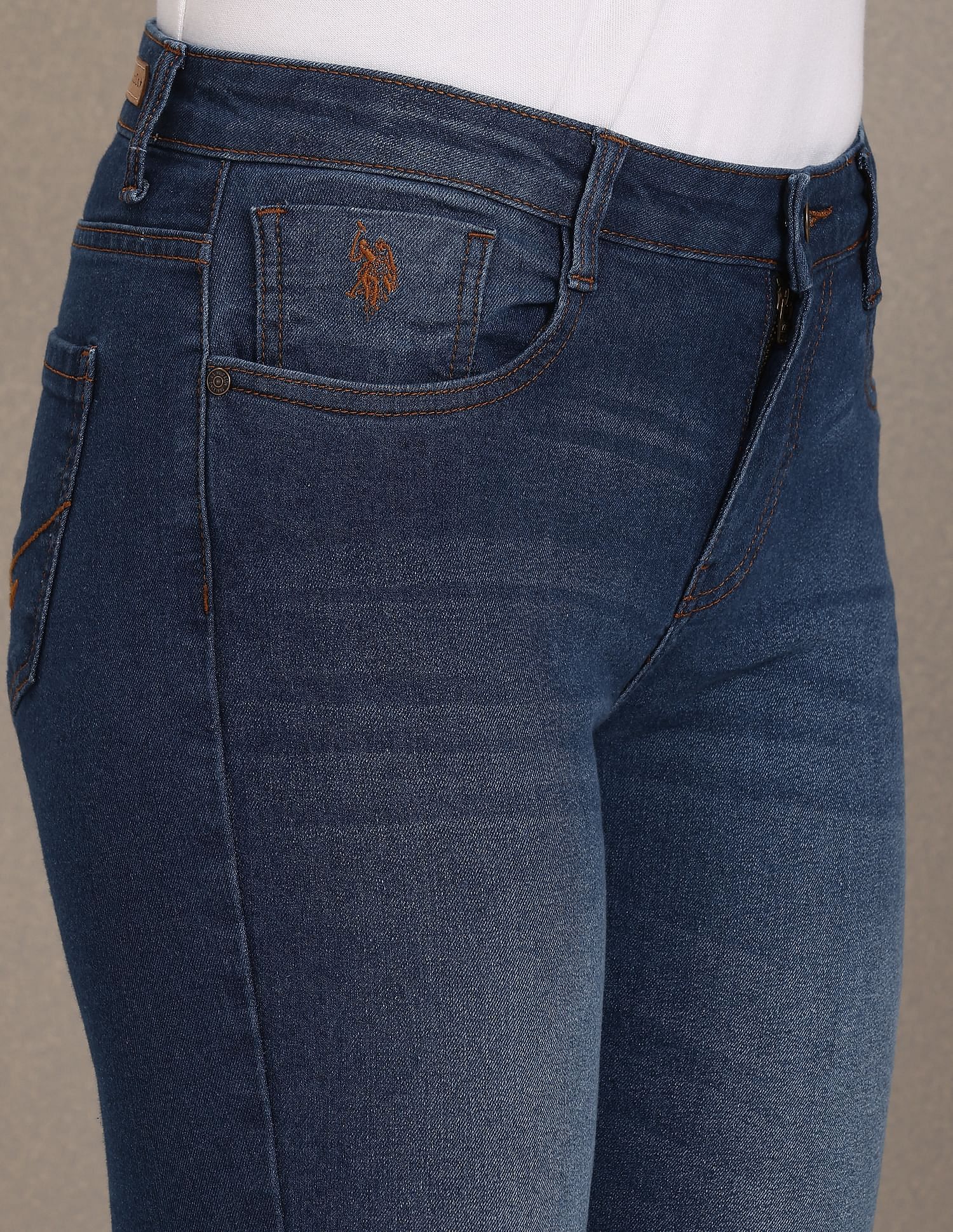 Stone Wash Skinny Fit Jeans Blue - U.S. Polo Assn. India | Large