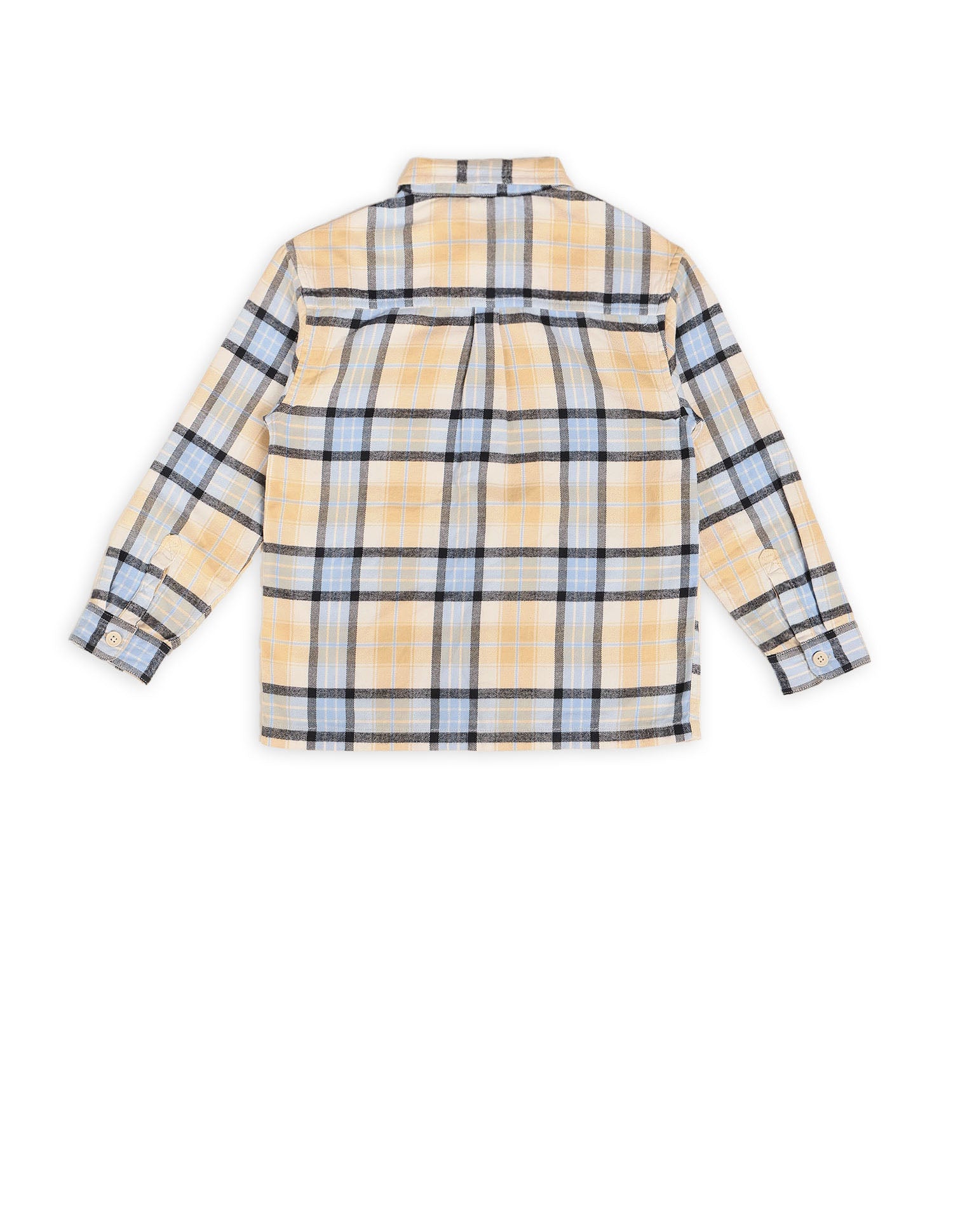 Boys Plaid Checked Twill Shirt Beige - U.S. POLO ASSN. | Large