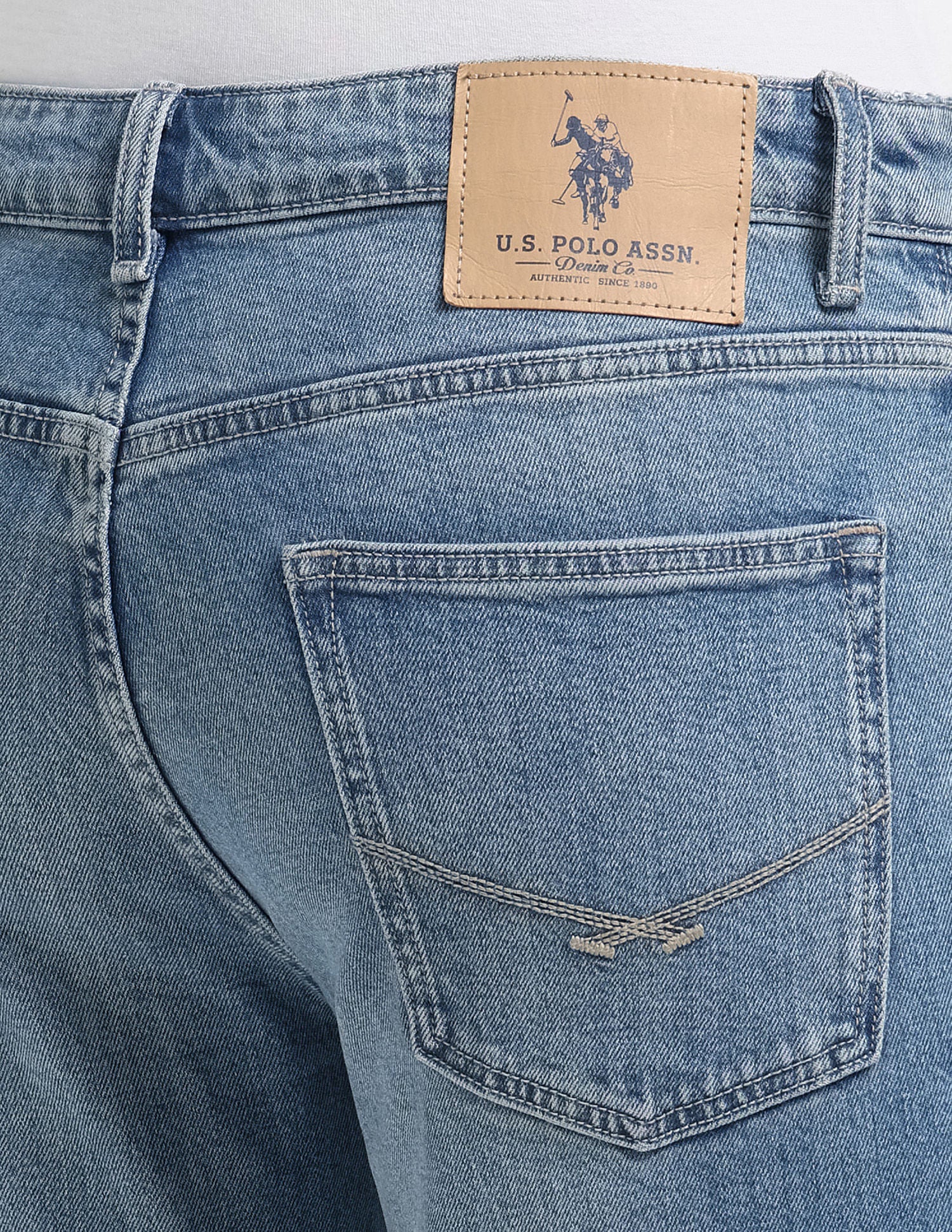 Harold Slim-Straight Fit Blue Jeans Blue - U.S. Polo Assn. India | Large