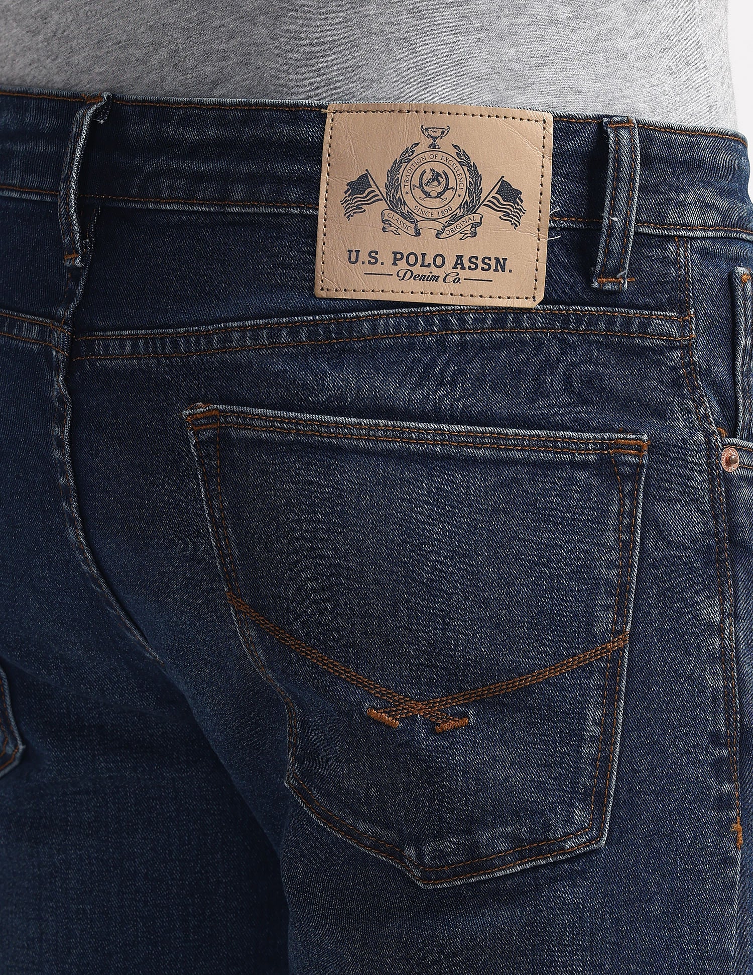 Brandon Slim Tapered Fit Blue Jeans Blue - U.S. Polo Assn. India | Large