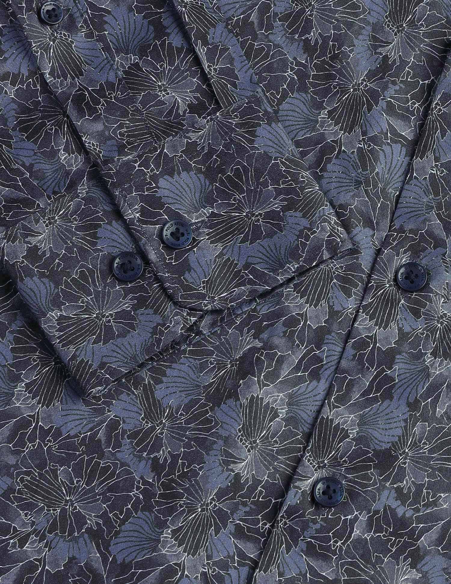 Satin Floral Printed Shirt Navy - U.S. POLO ASSN. | Large