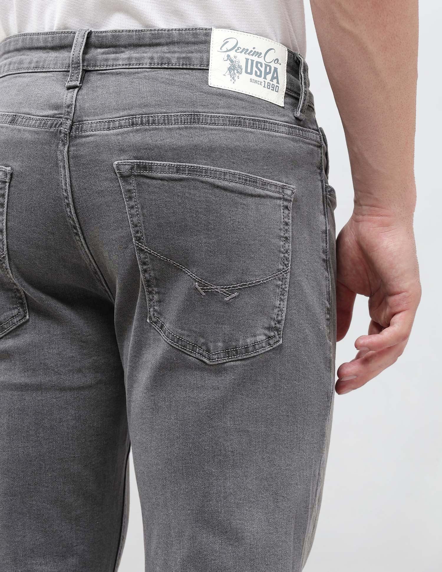 Harold Slim Straight Fit Grey Jeans Grey - U.S. POLO ASSN. | Large