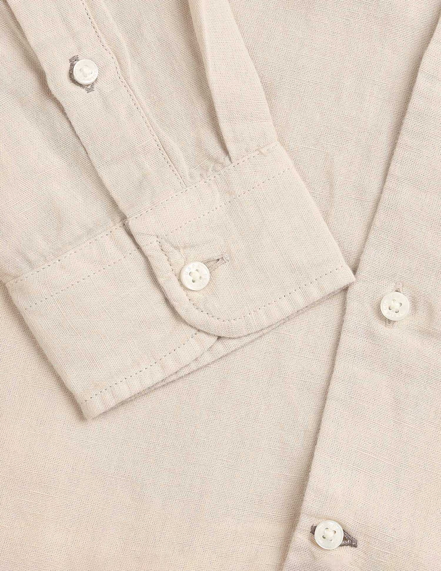Solid Regular Fit Shirt Khaki - U.S. Polo Assn. India | Large
