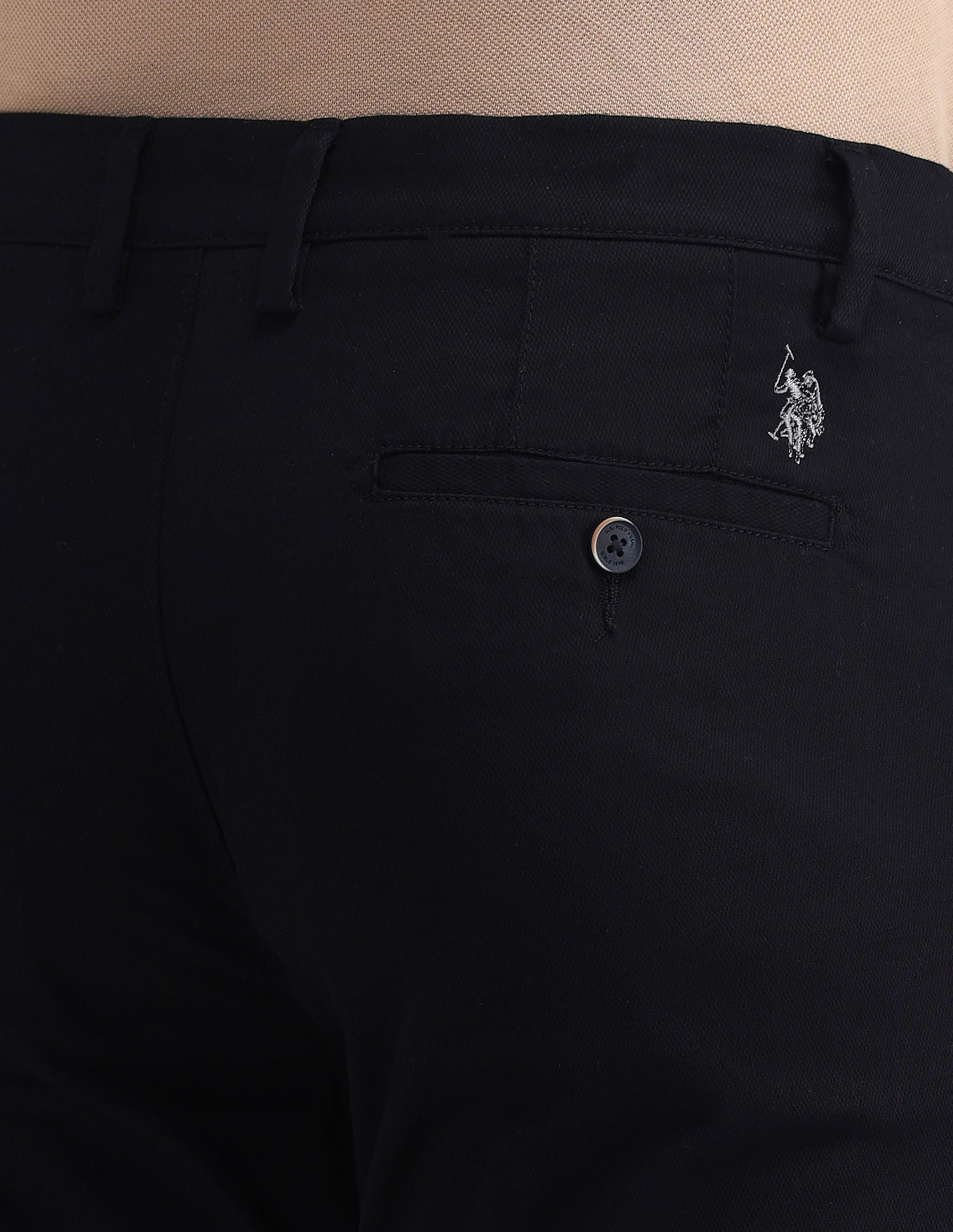 Austin Fit Solid Trousers Black - U.S. POLO ASSN. | Large