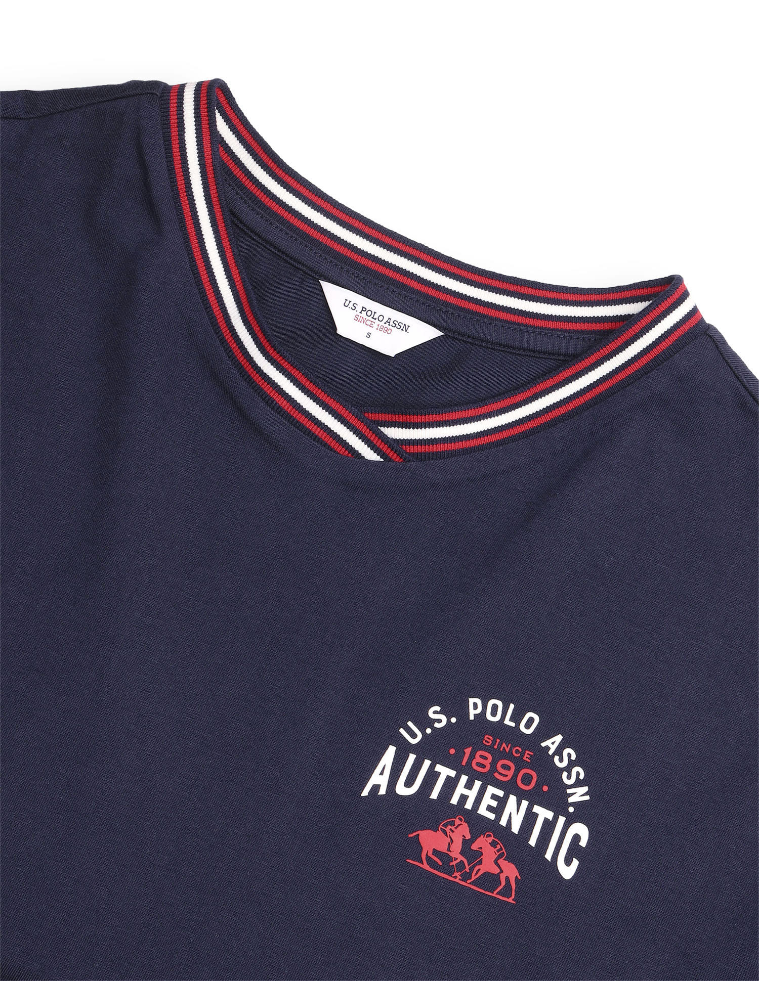 Varsity Relaxed Crop T-Shirt Blue - U.S. Polo Assn. India | Large