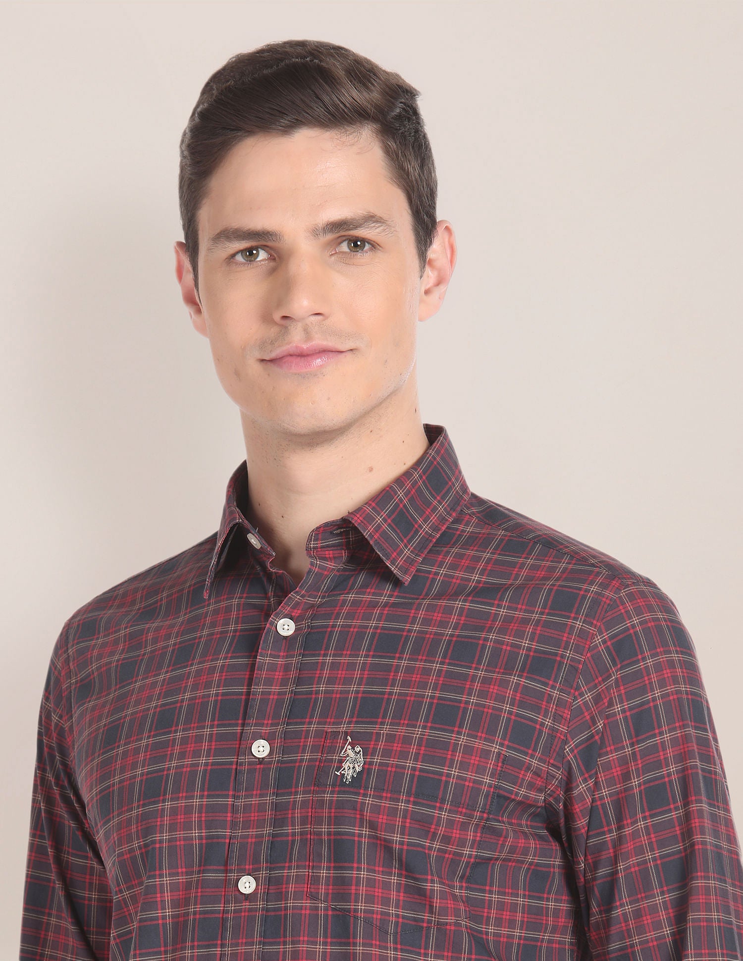 Tartan Check Cotton Shirt Brown - U.S. Polo Assn. India | Large